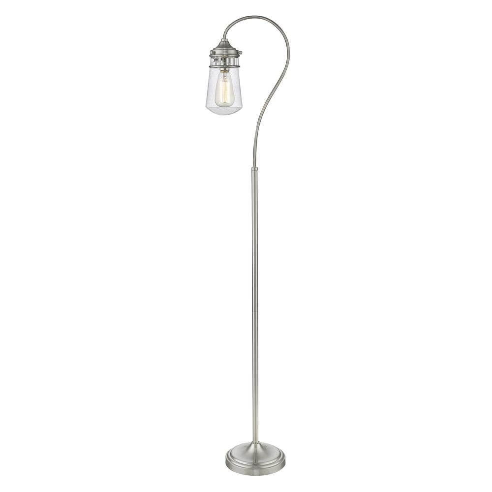 Celeste 58" Brushed Nickel Floor Lamp with Glass Shade