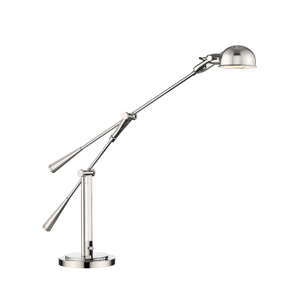 Adjustable Polished Nickel Modern Task Table Lamp