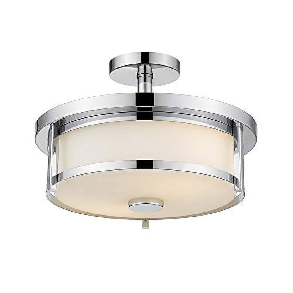 Savannah Chrome and Glass Semi-Flush Mount Ceiling Light