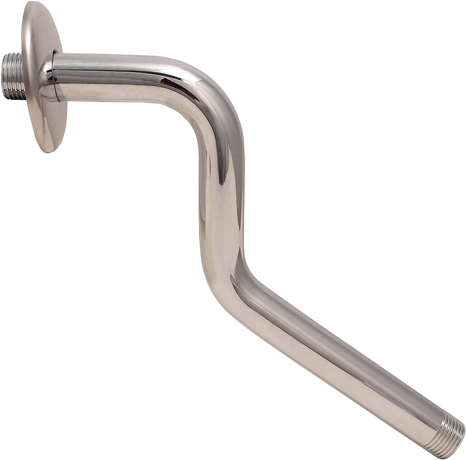 Polished Chrome Z-Style Wall Shower Arm with Flange