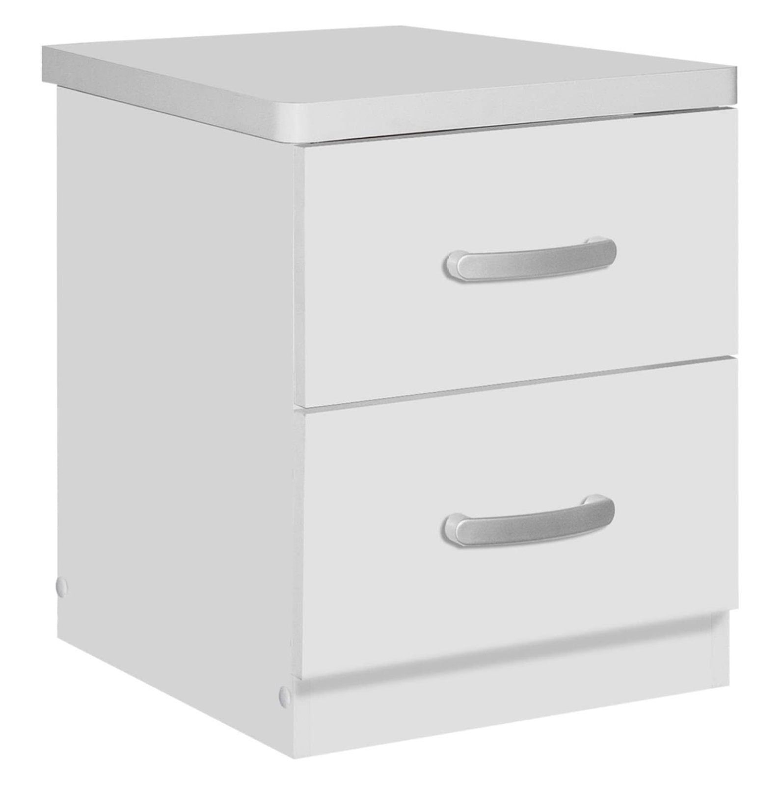 Cindy White Faux Wood 2-Drawer Nightstand