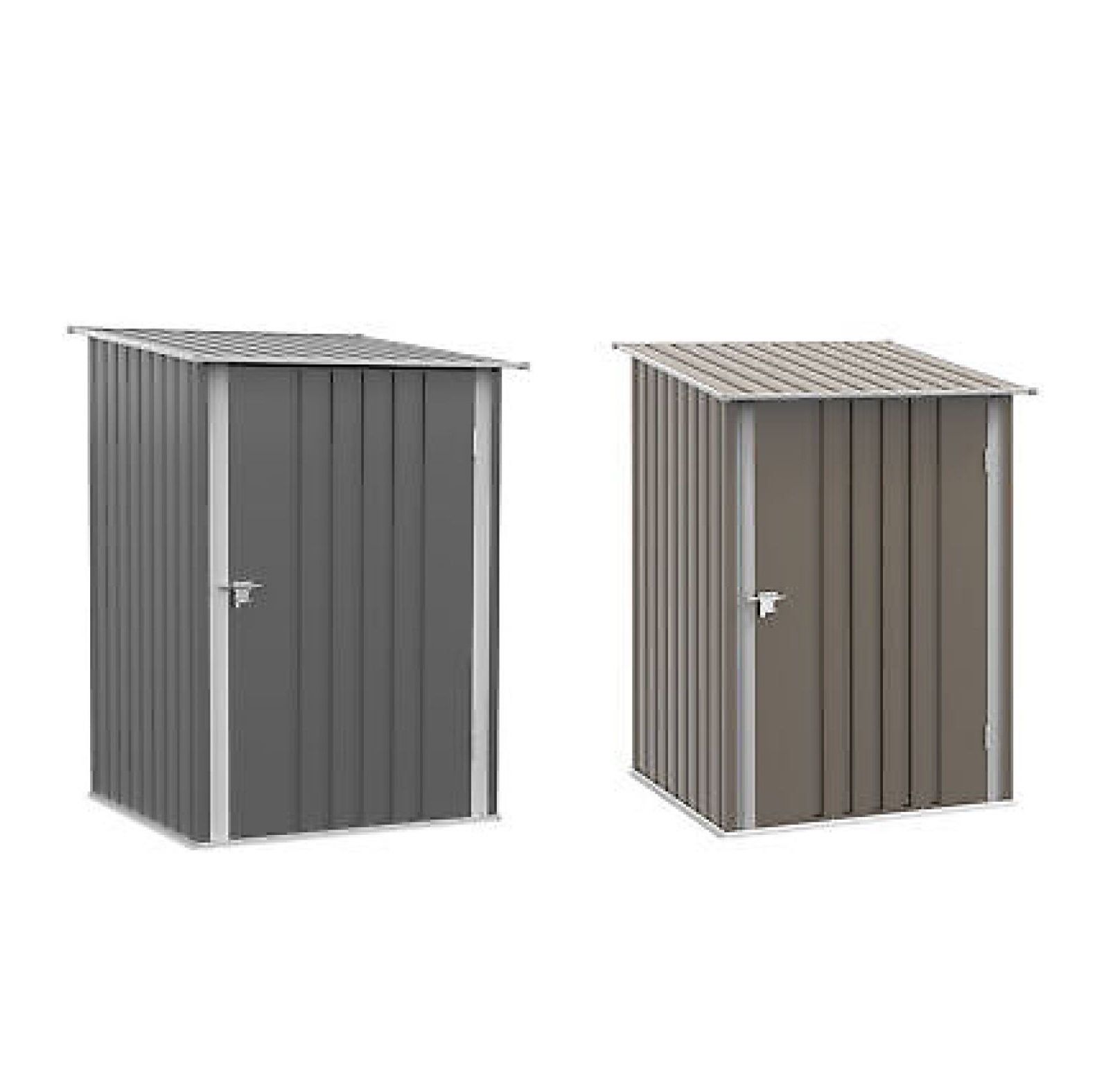 Gray 3.3' x 3.4' Galvanized Steel Garden Storage Shed