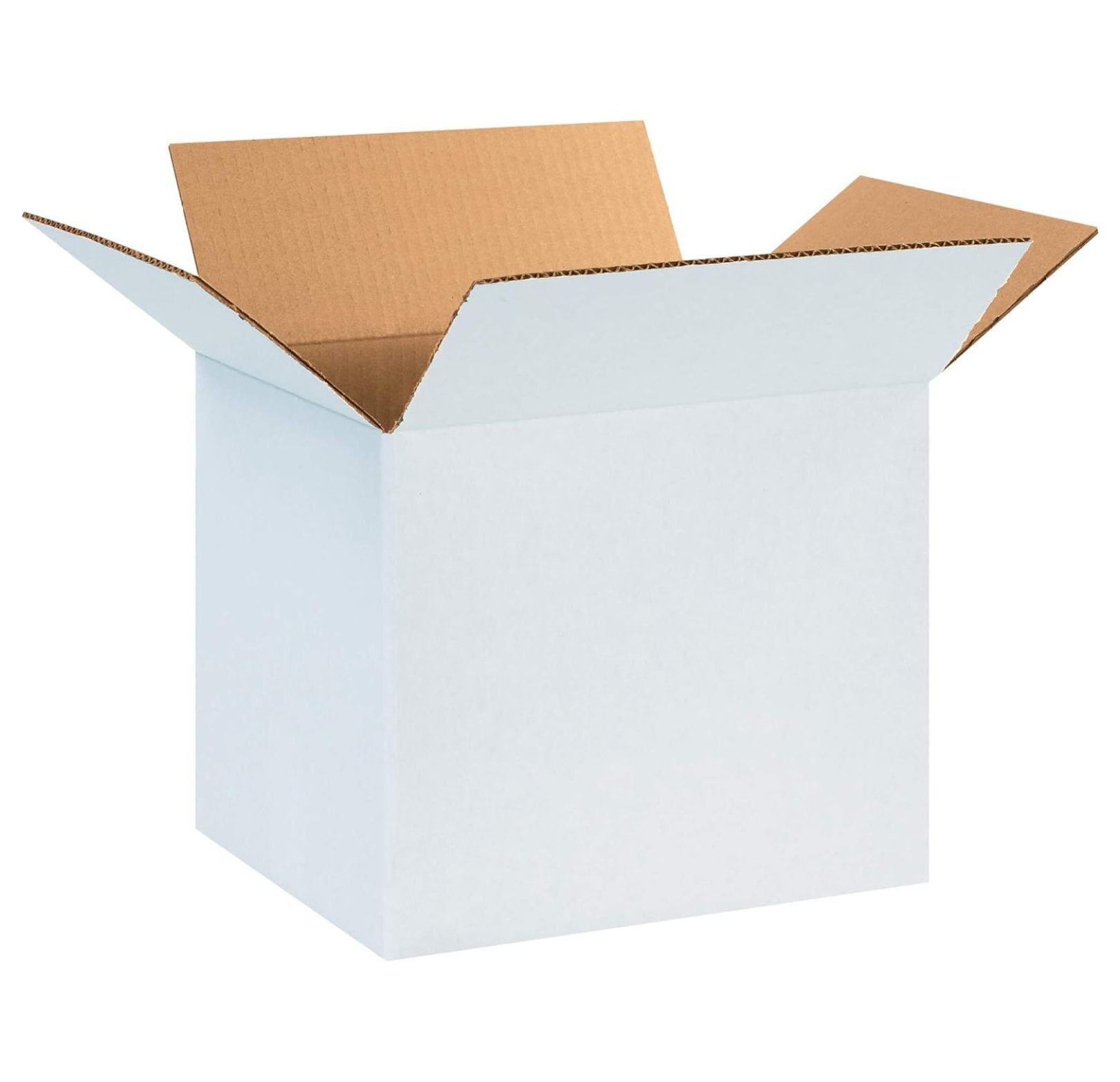 White Corrugated Cardboard Moving Box Pack, 12" x 8" x 8"