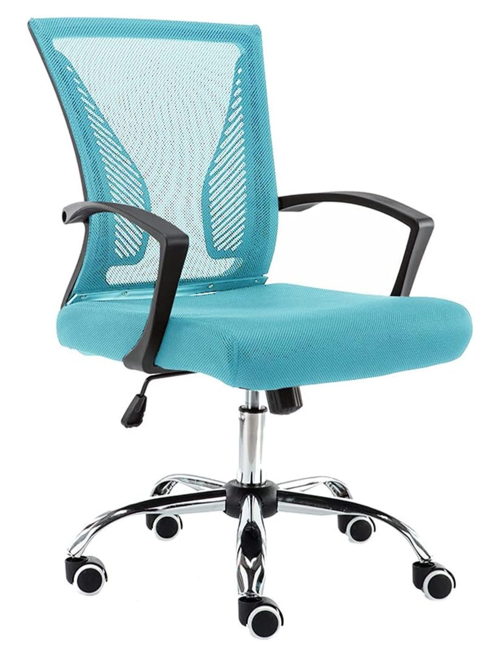 Aqua and Black Mesh Swivel Task Chair