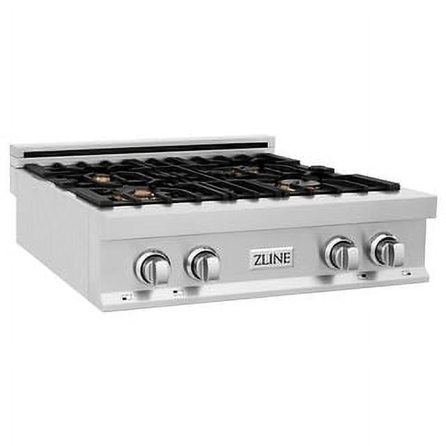 ZLINE 30" Stainless Steel 4-Burner Gas Rangetop with Brass Burners