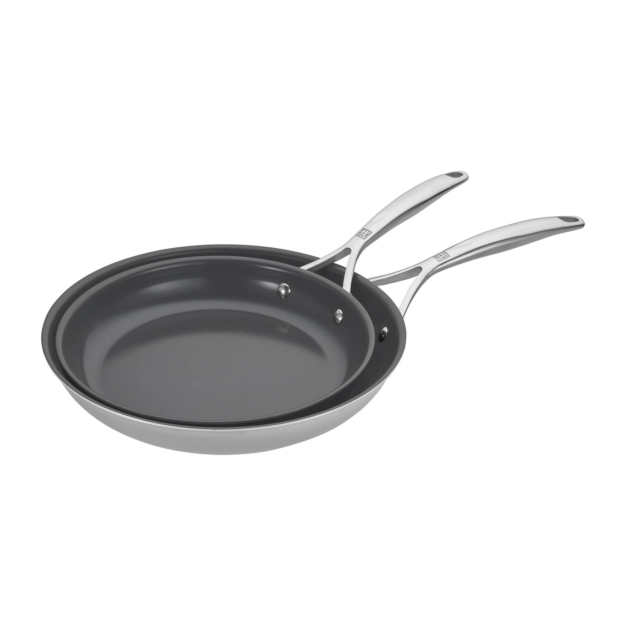 ZWILLING Energy Plus Stainless Steel Ceramic Nonstick Fry Pan Set