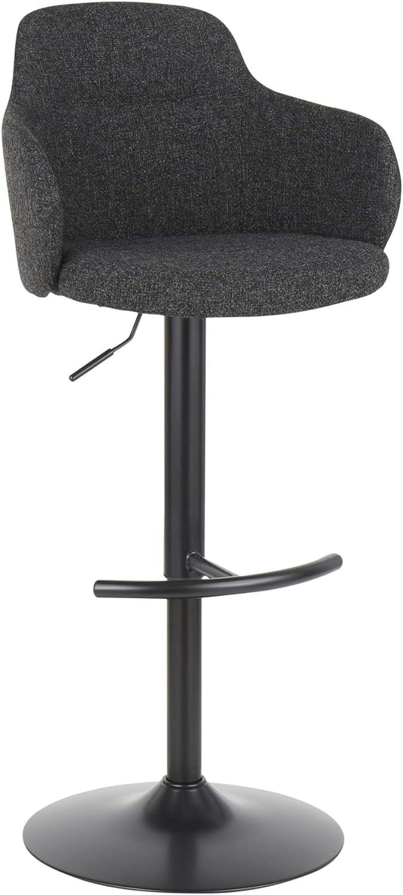 LumiSource Boyne Adjustable & Swivel Industrial Bar Stool in Dark Grey