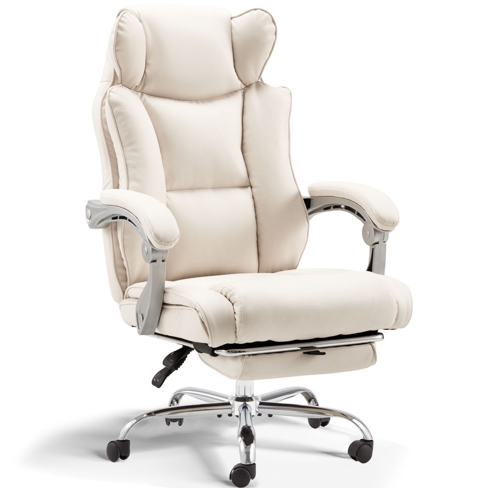 White High Back Leather Executive Swivel Office Chair