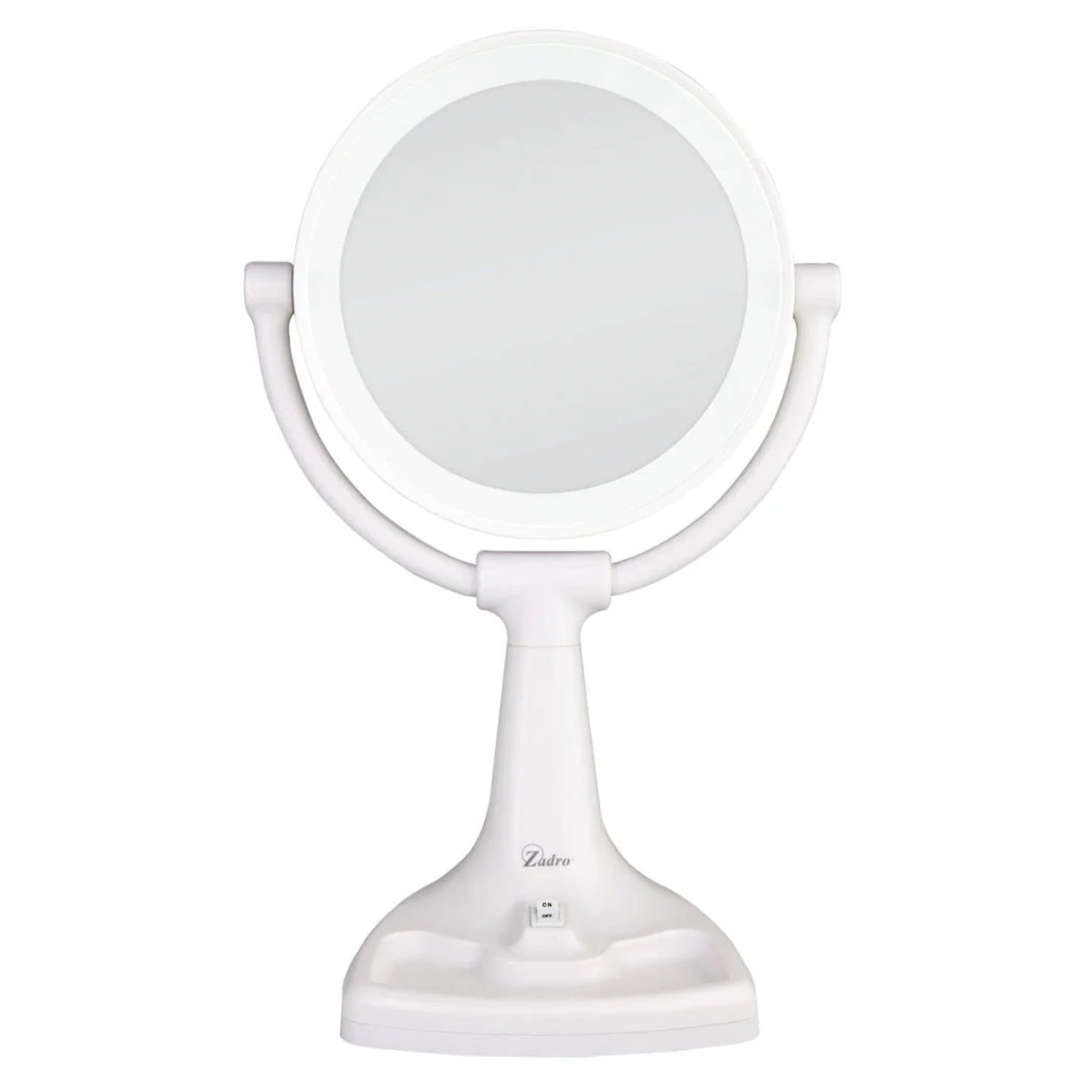 White Fluorescent Lighted Makeup Mirror with 10X Magnification