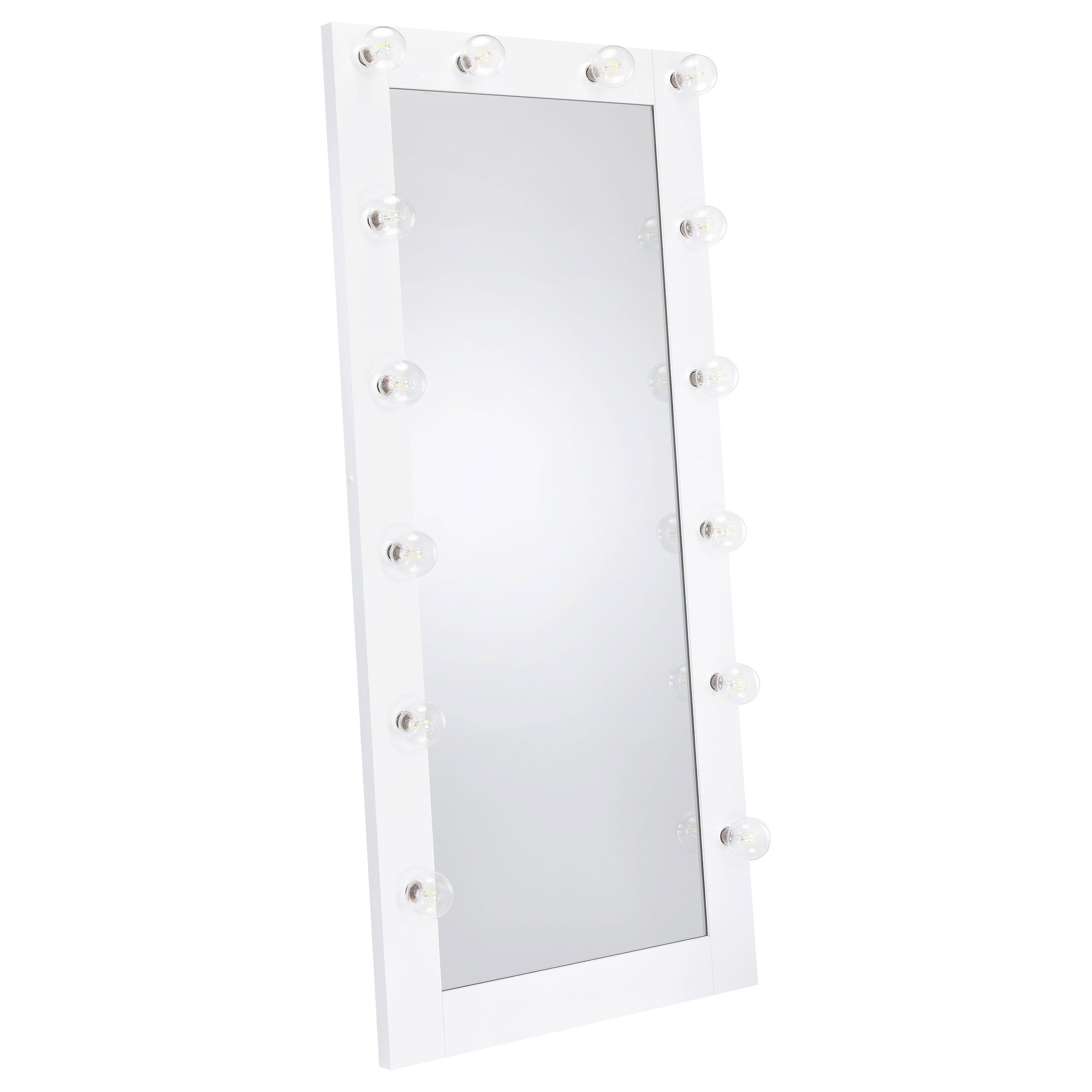 Zayan White High Gloss Full Length Floor Mirror with LED Lights