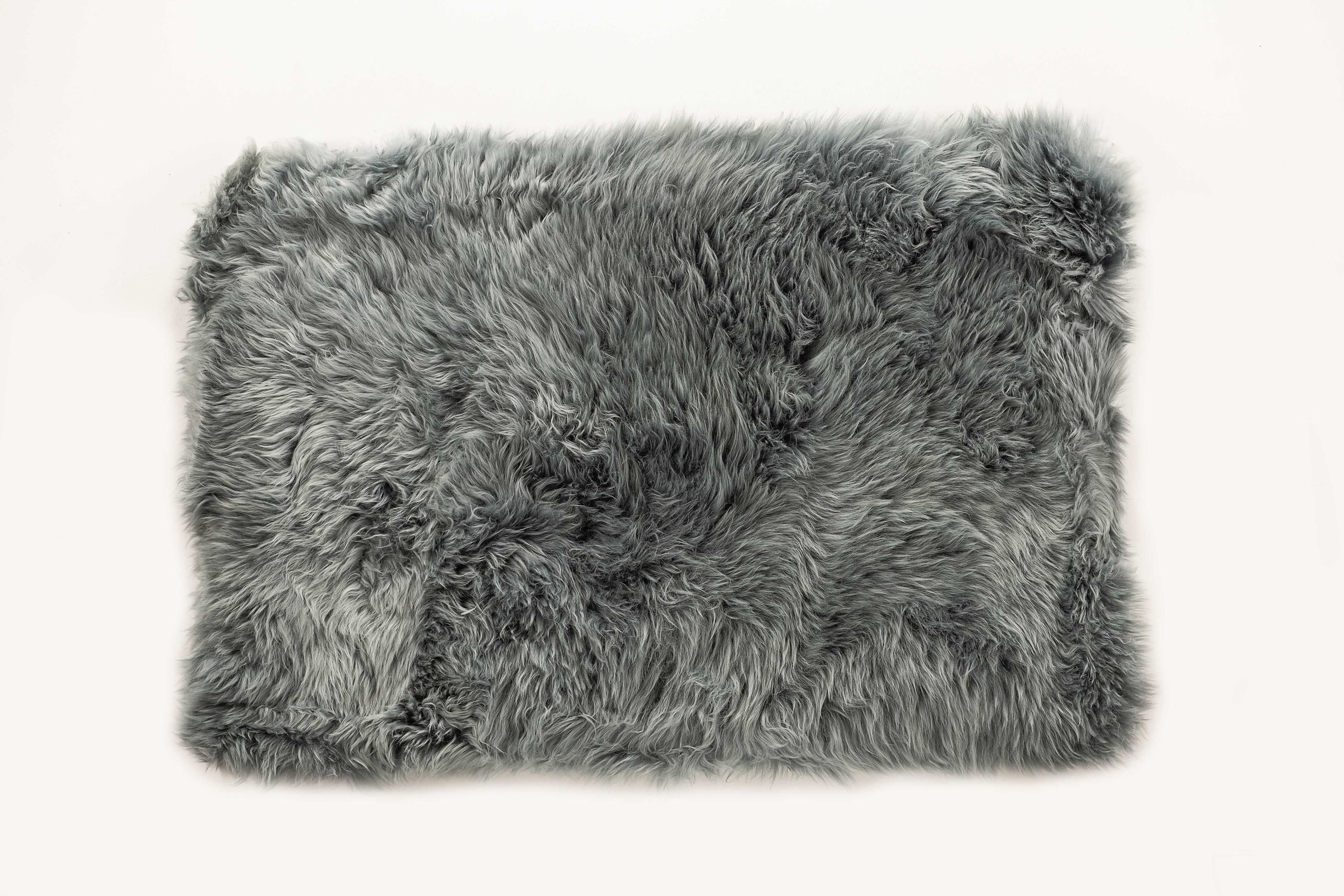 Luxe New Zealand Handmade Sheepskin 2x3 Rug - Soft Gray