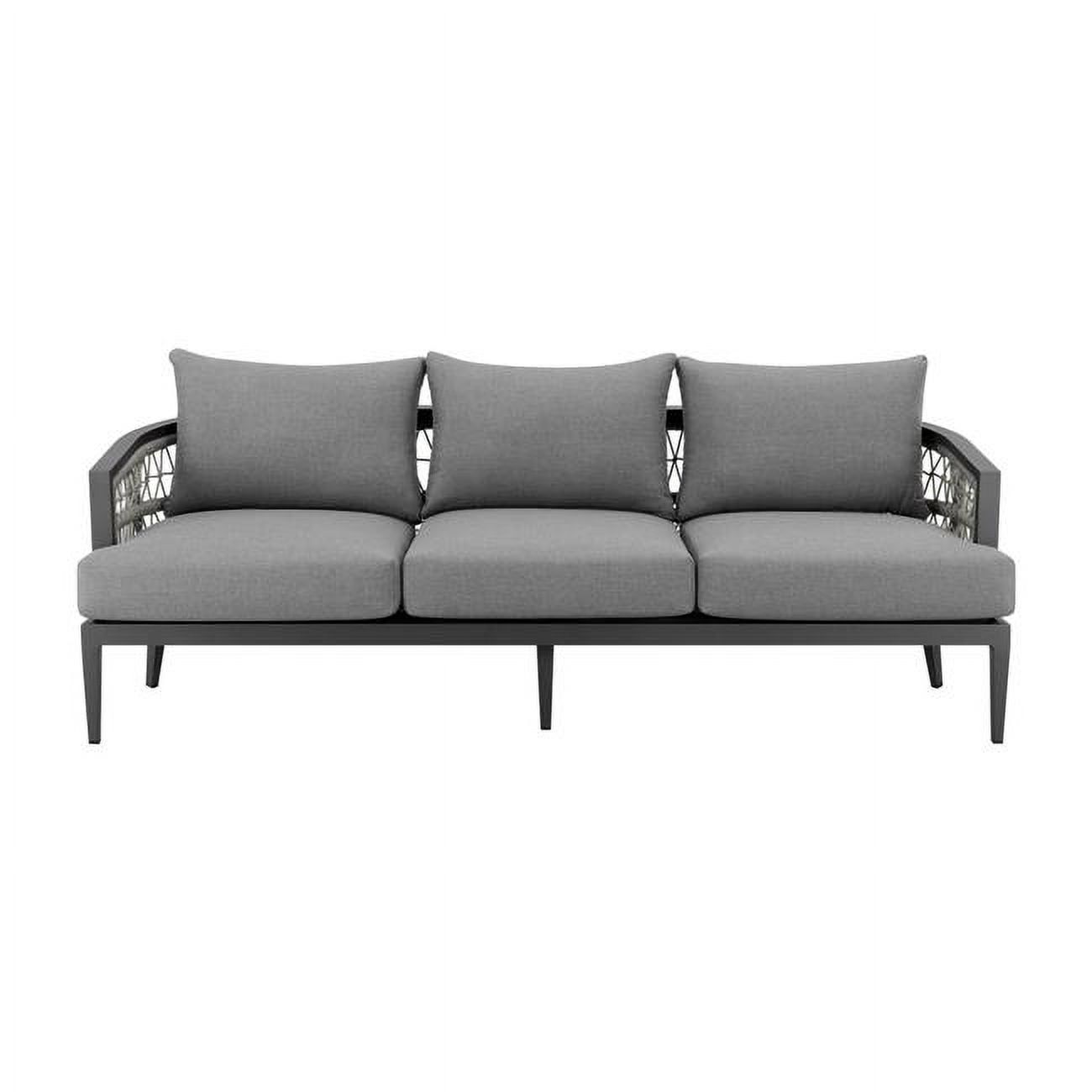 Zelda Gray Aluminum Outdoor Patio Sofa with Cushions