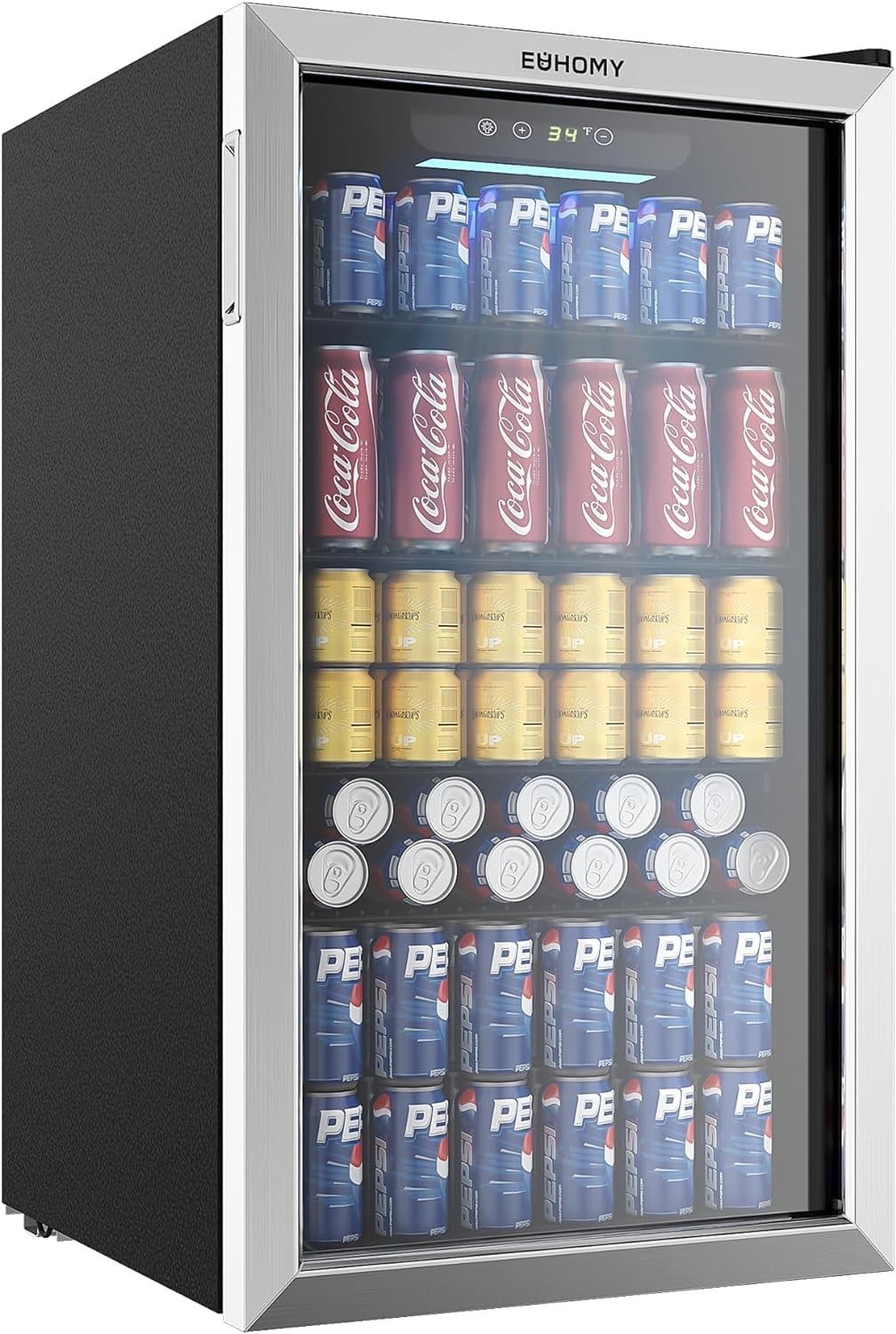 Silver 3.2 CUFT Beverage Refrigerator with Glass Door