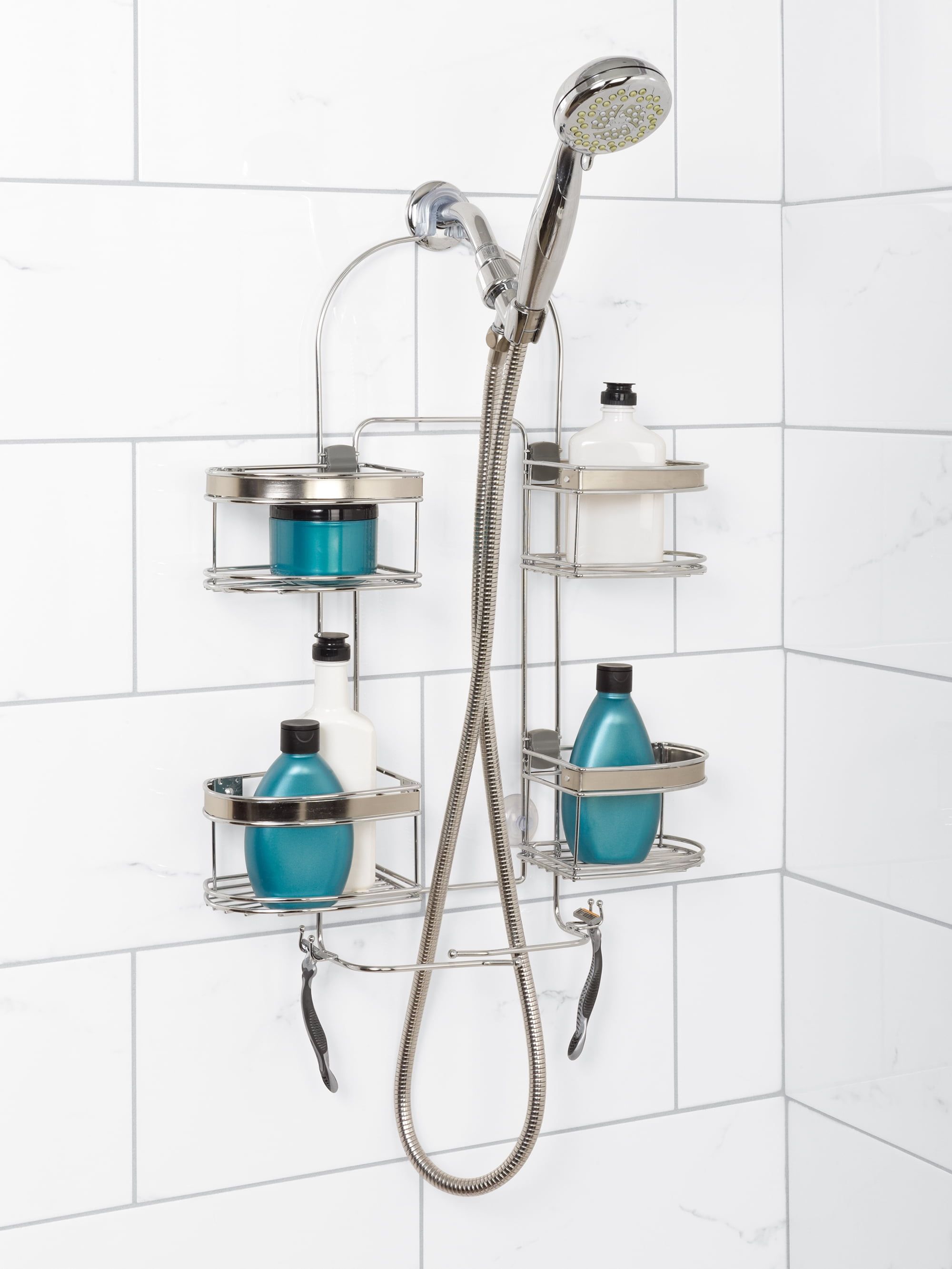 Stainless Steel Expandable Shower Caddy with Suction Mount