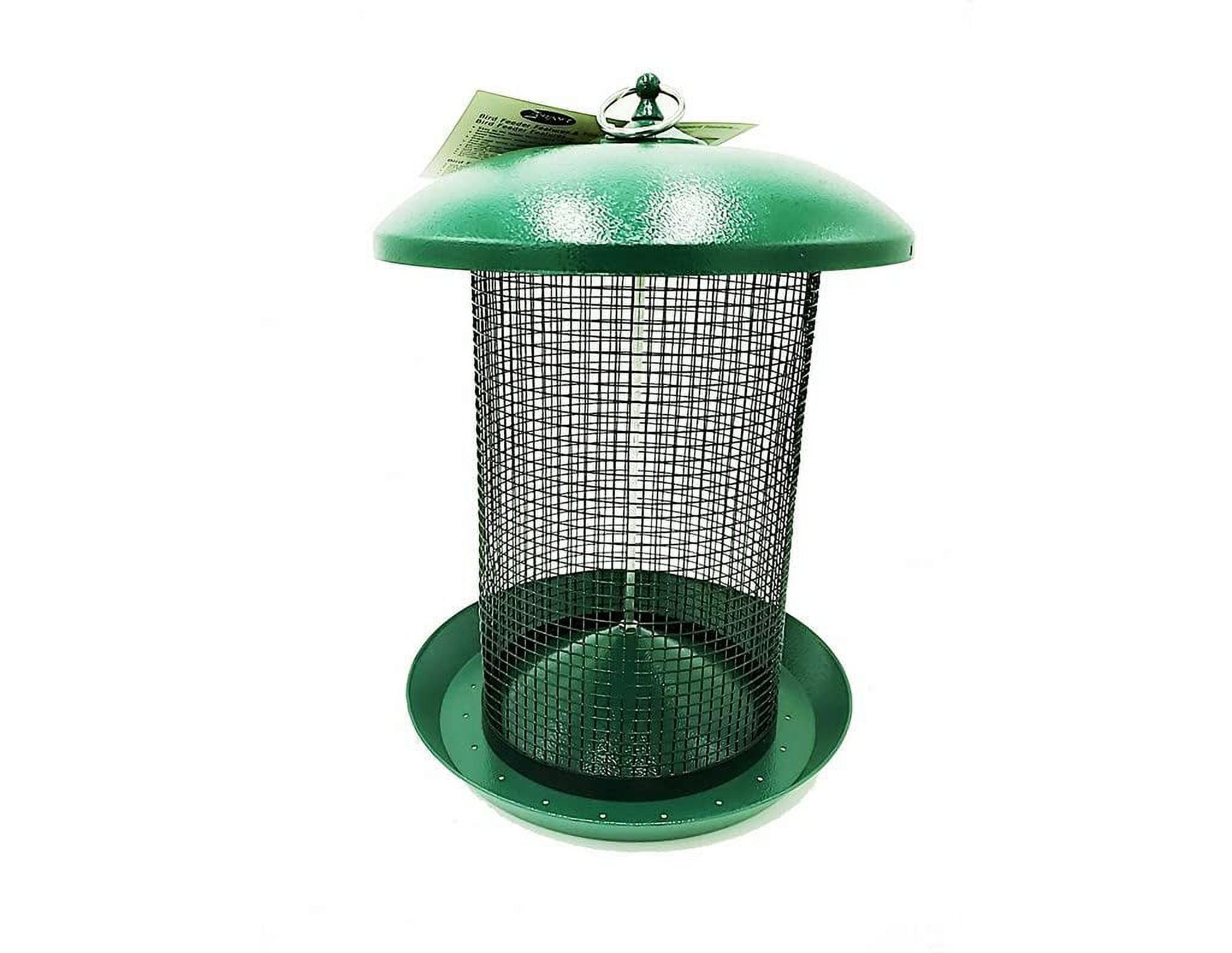 Green Metal Hanging Tube Bird Seed Feeder