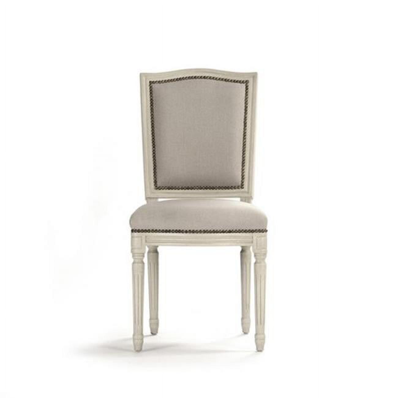 Parsons Ivory Cross Back Side Chair in Natural Linen & Burlap