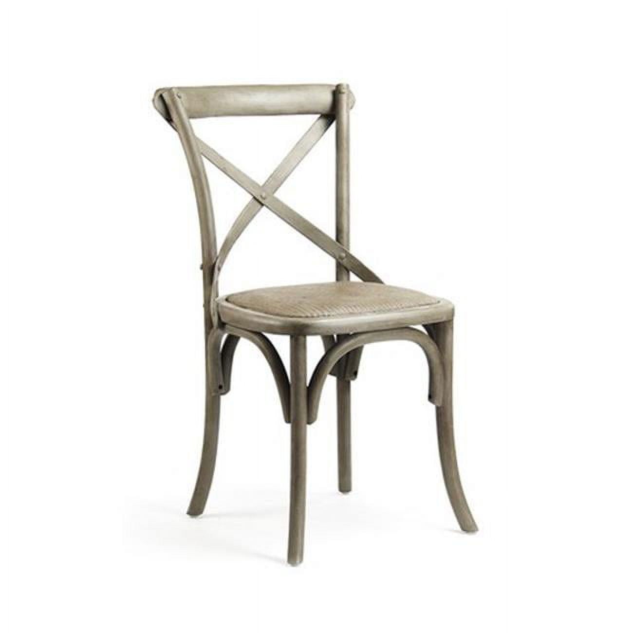 Elegant Cross-Back Light Brown Oak & Cane Side Chair