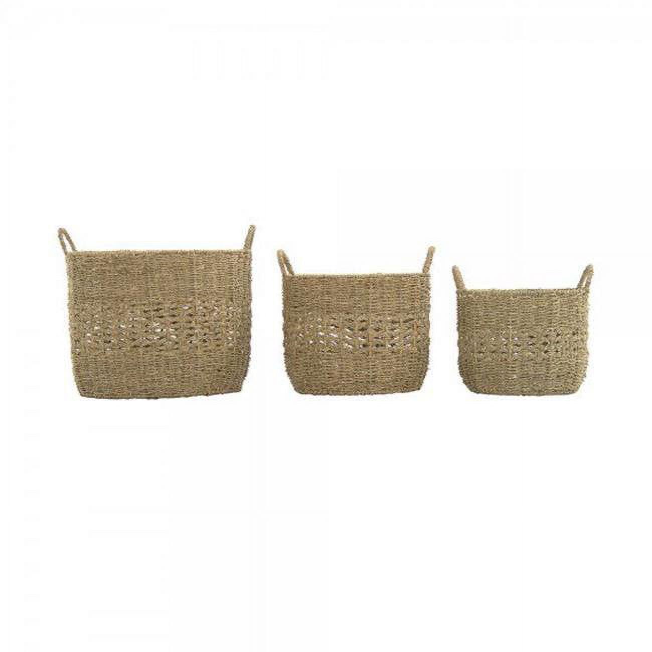 Cottage Charm Round Seagrass Storage Basket 15x15x15