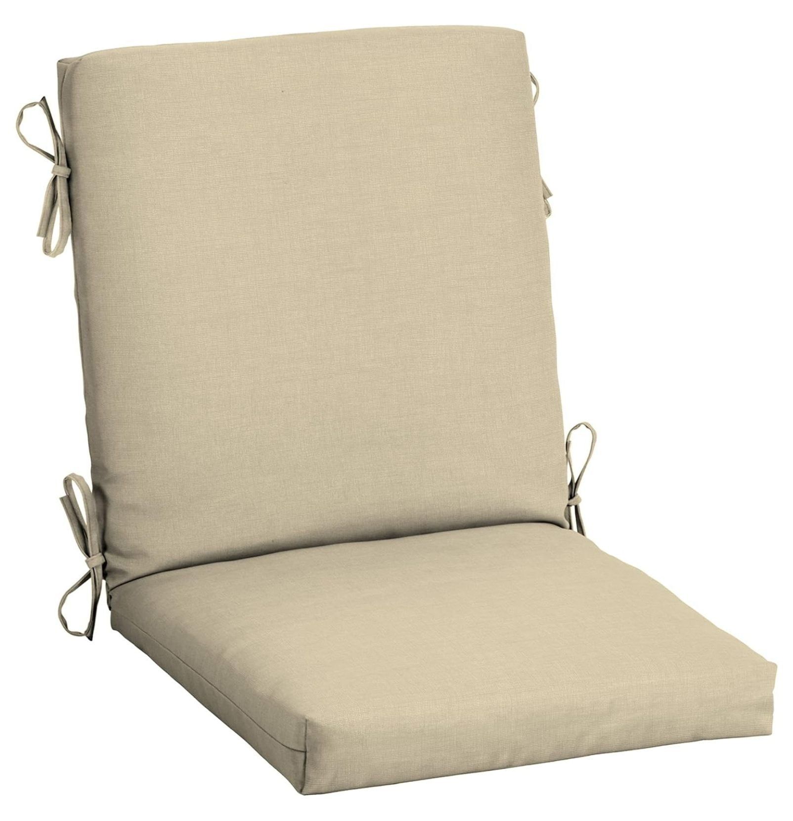 Tan Polyester Outdoor Midback Dining Chair Cushion