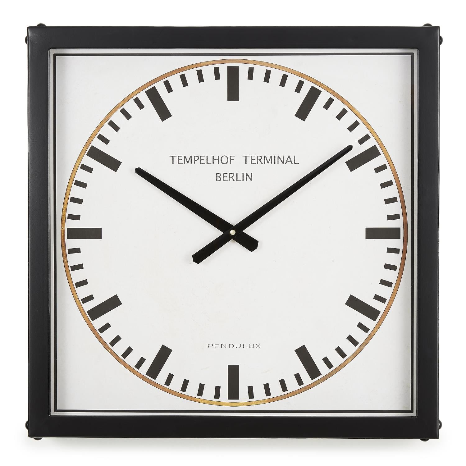 Berlin Tempelhof 19" Black Metal Analog Wall Clock