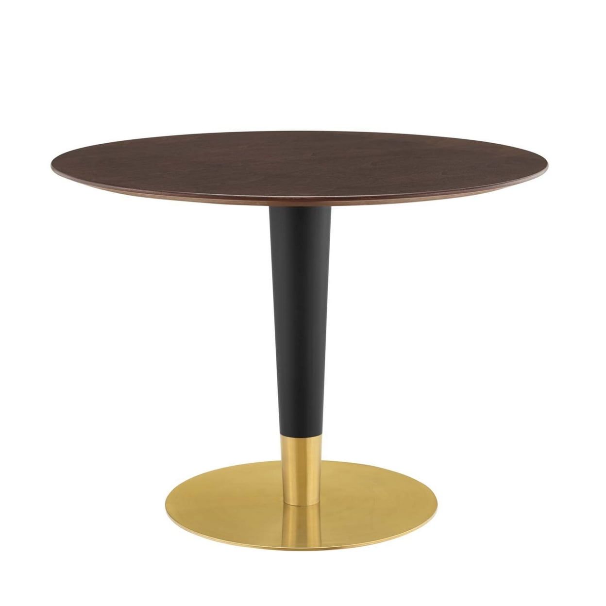 Zinque 40" Round Gold Cherry Walnut Dining Table