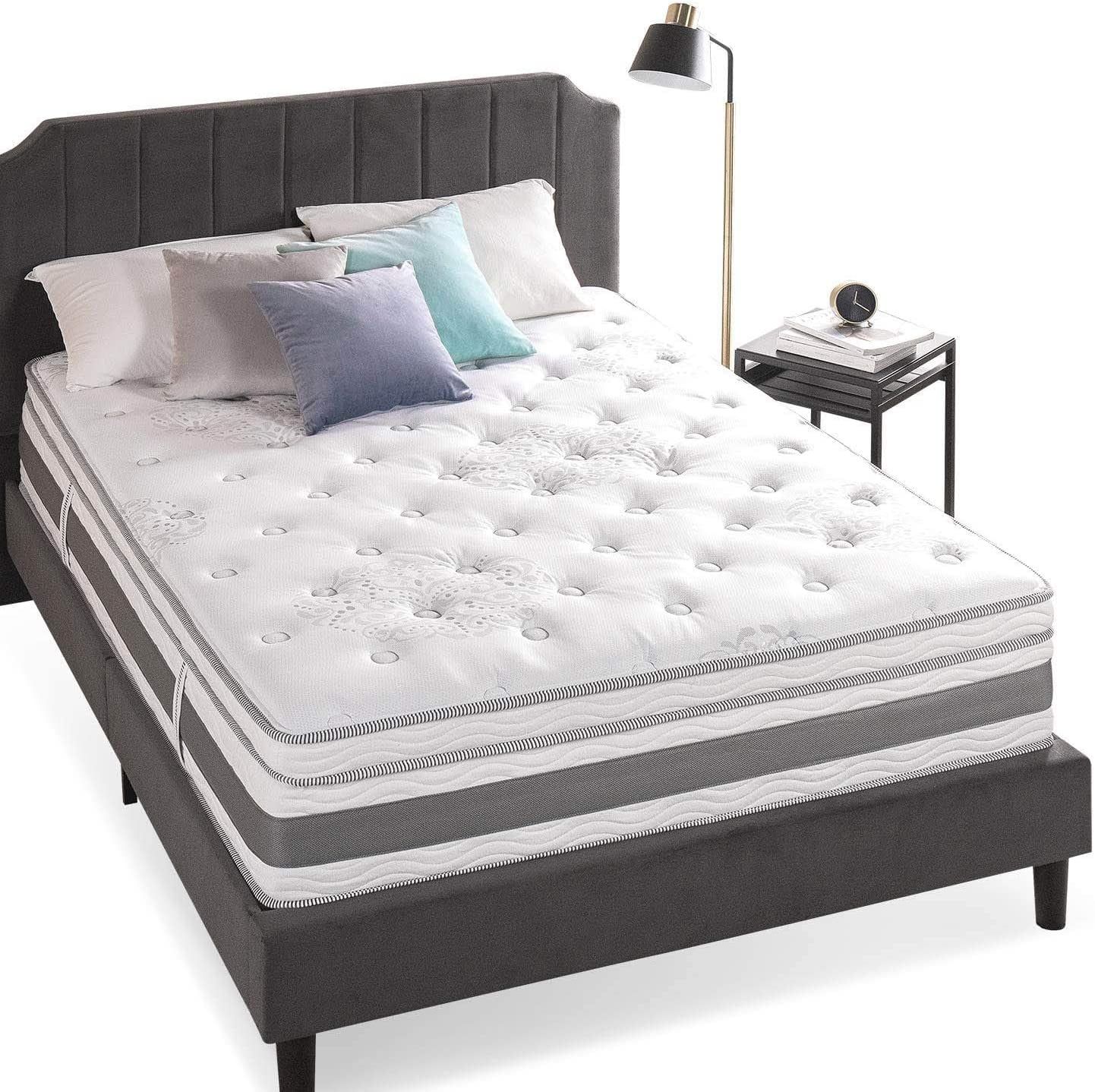 California King 14" White Gel Memory Foam Hybrid Mattress