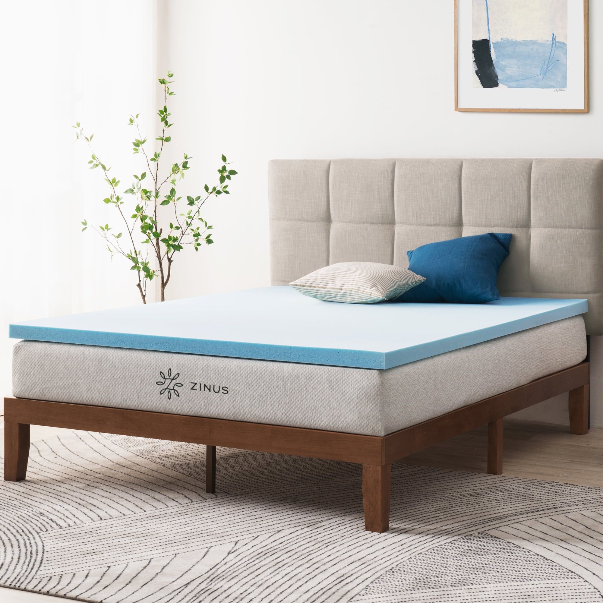 2 in. Medium No Pocket Gel Memory Foam Queen Mattress Topper