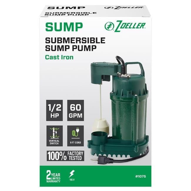 0.5 HP Cast Iron Vertical Float Switch Submersible Sump Pump