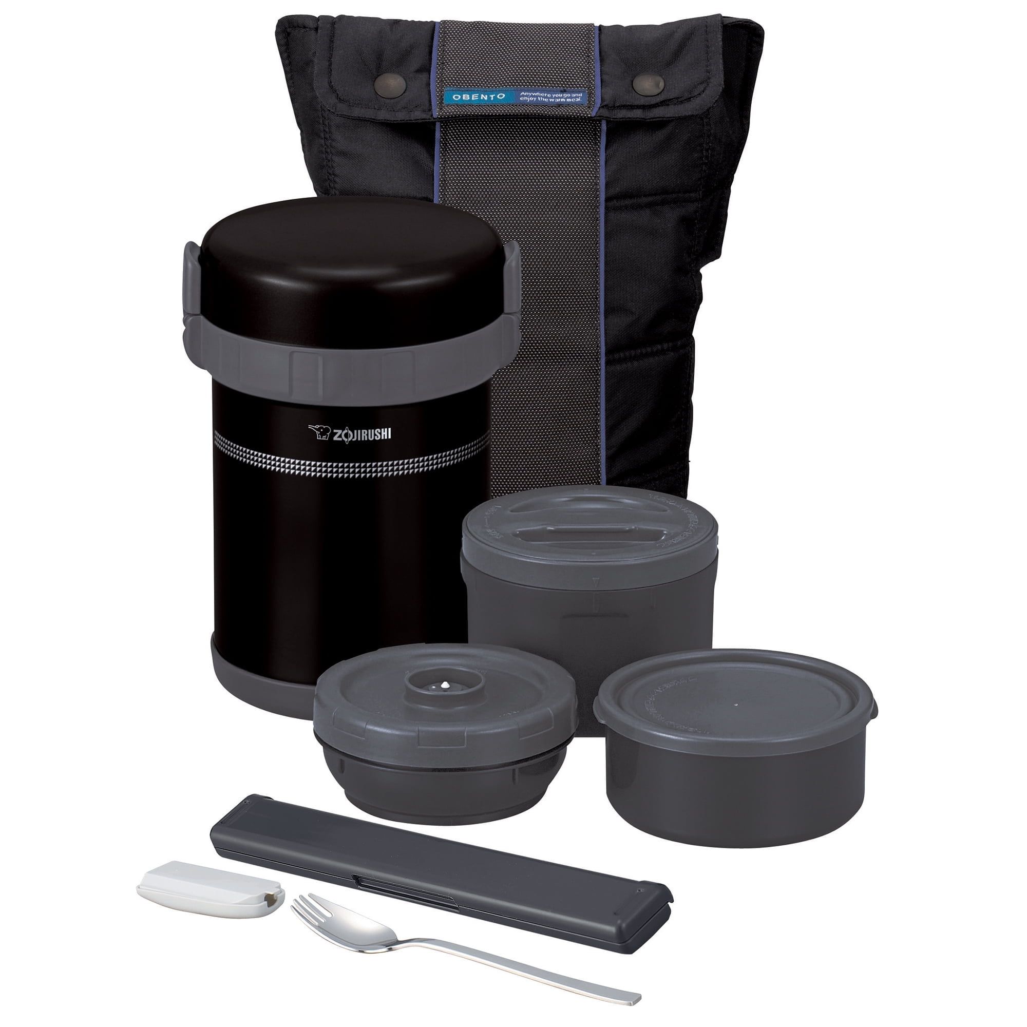 Ultra Black Stainless Steel Insulated Bento Lunch Jar Set