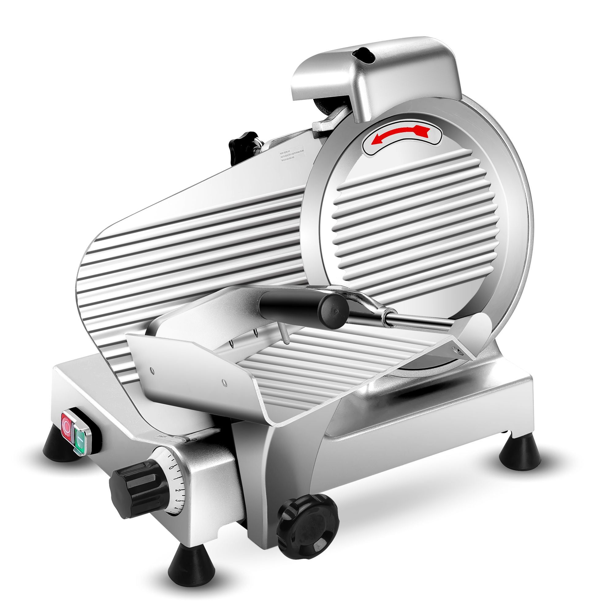 Silver 10-Inch Chromium-Plated Steel Blade Meat Slicer