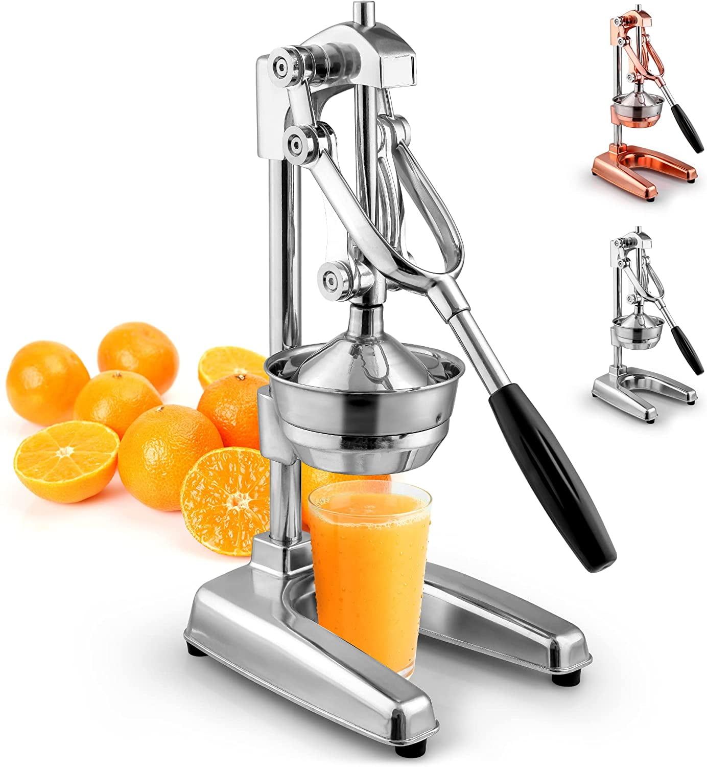 Extra Tall Silver Chrome Manual Citrus Juicer