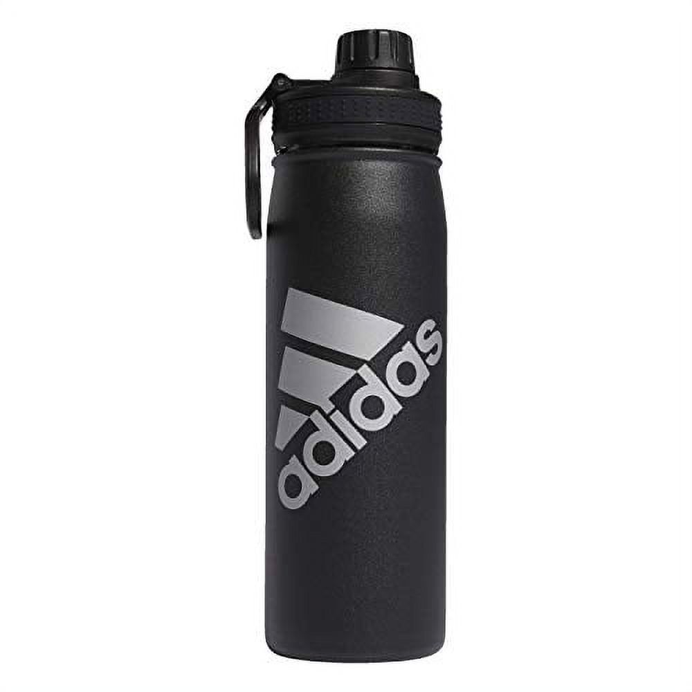 Adidas 600ml Black Silver Stainless Steel Water Bottle