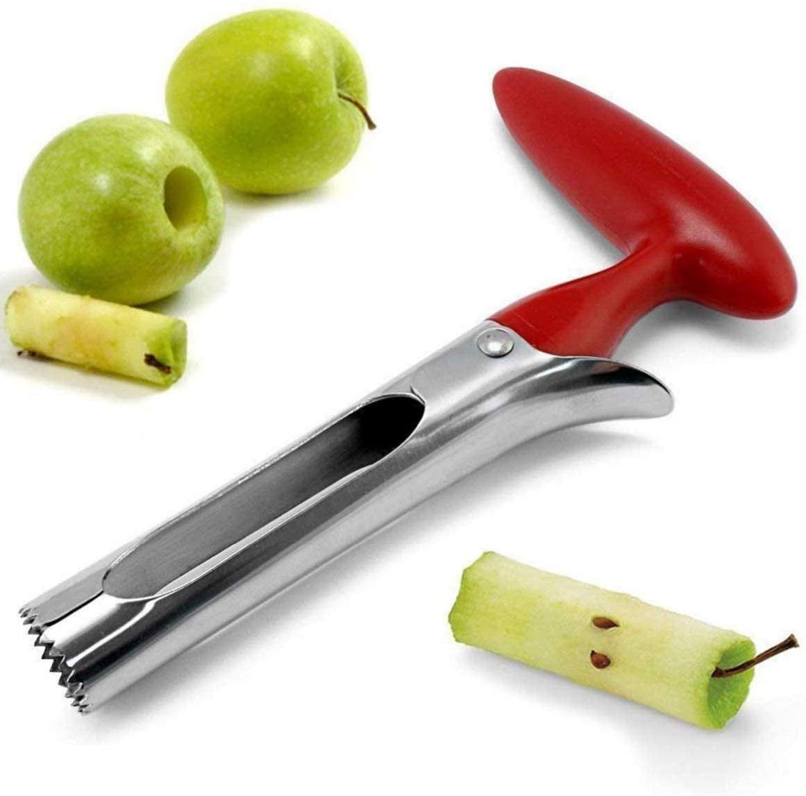 Stainless Steel Apple Corer with Red Ergonomic Handle