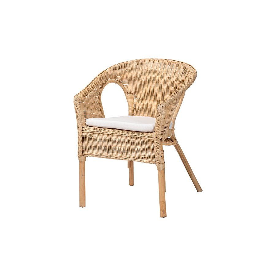 Abbey Natural Rattan Bohemian Dining Arm Chair