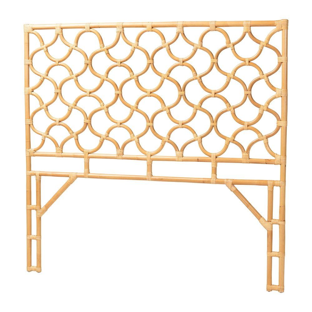 Kalcya Honey Brown Natural Rattan Queen Size Standalone Headboard
