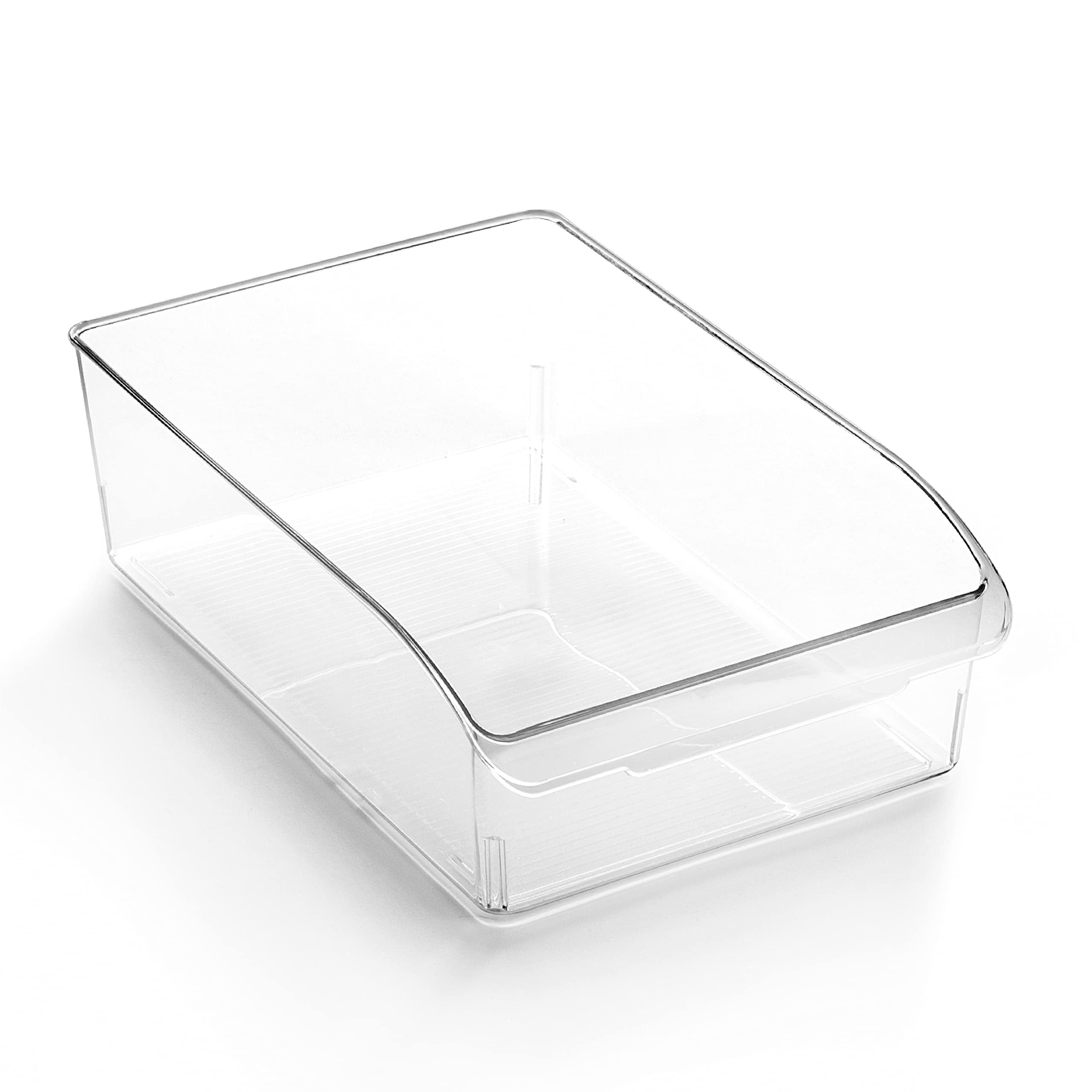 Medium Clear BPA-Free Plastic Storage Bin with Easy Pull Handle