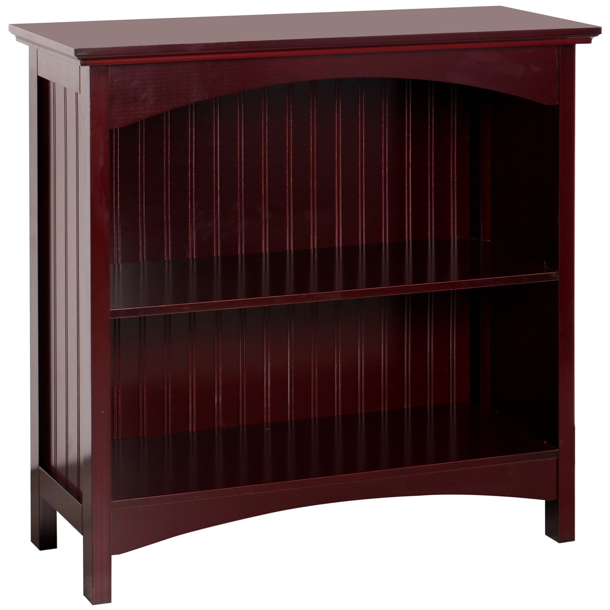 Cherry 2-Tier MDF Bookcase with Arched Supports