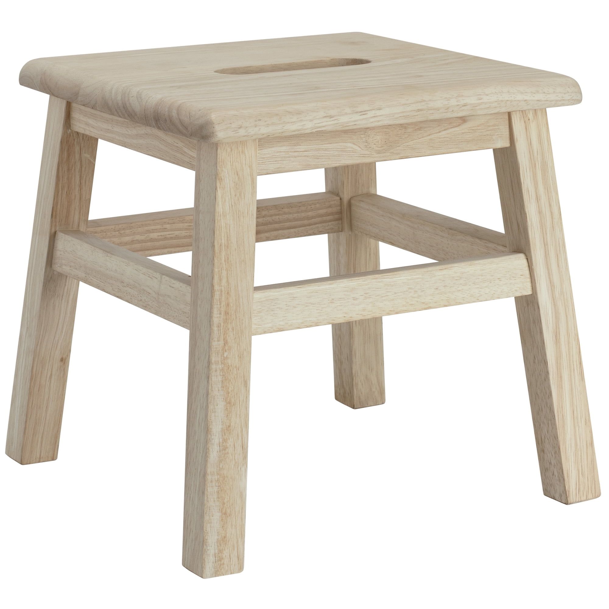 Unfinished Solid Hardwood 12.25" Step Stool with Handle