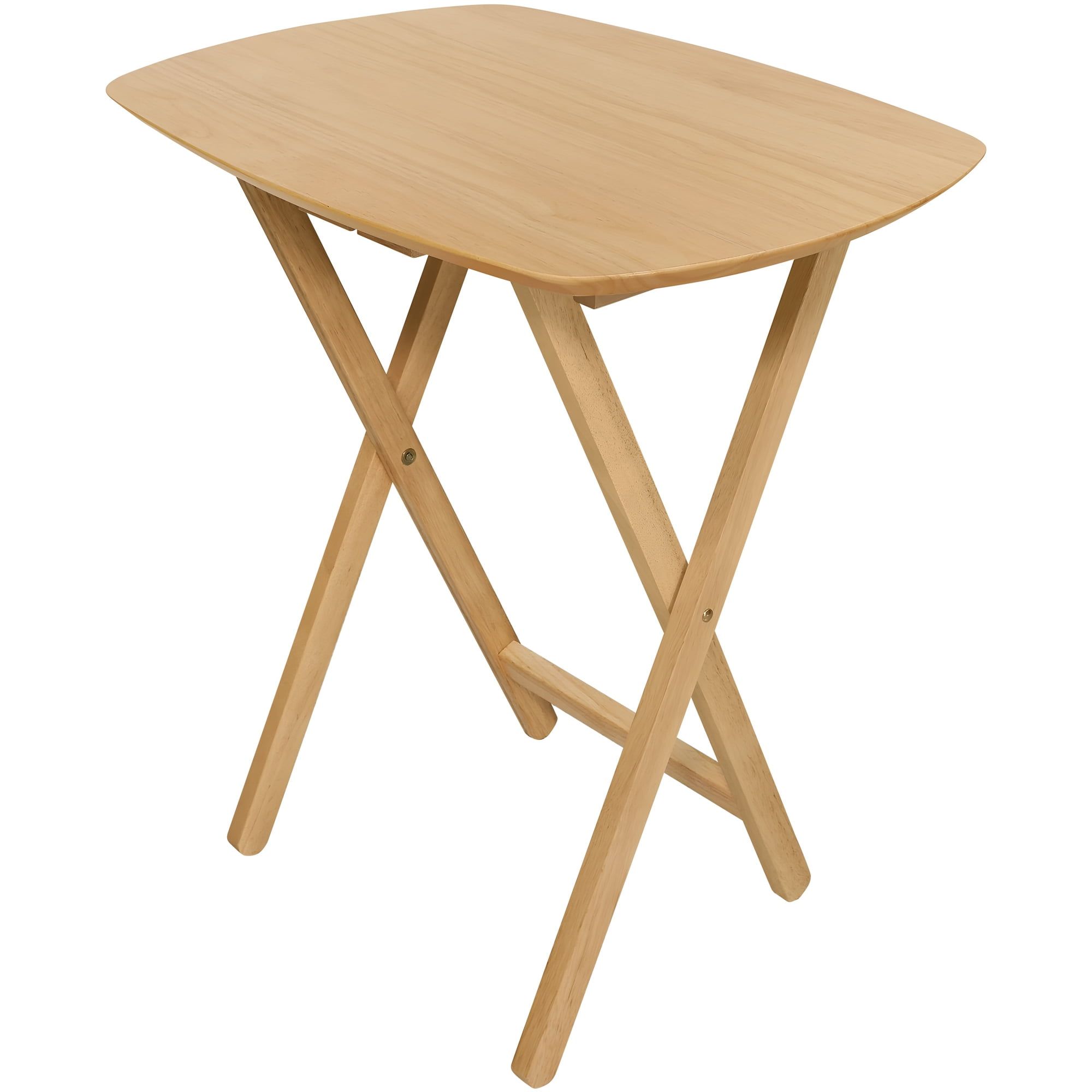 Natural Rubberwood Oversized Foldable TV Tray Table