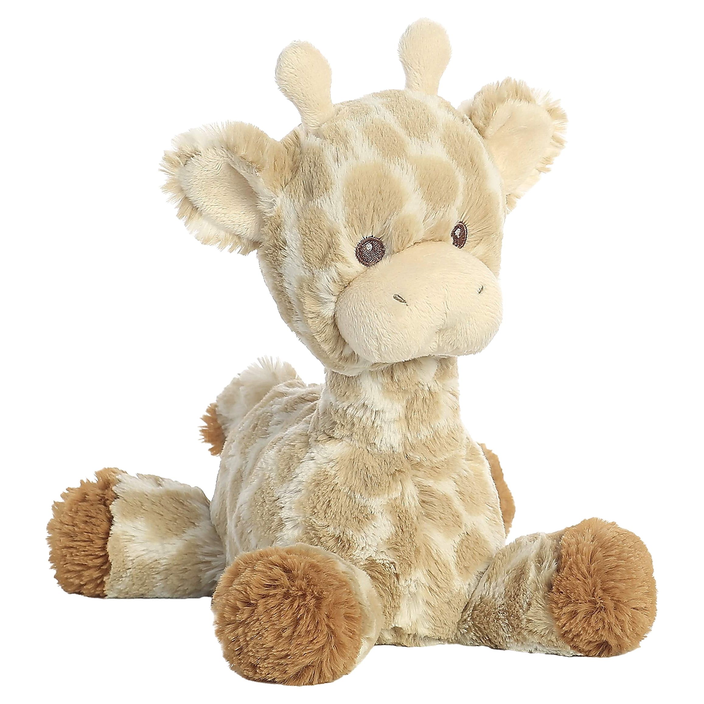 Light Brown Plush Giraffe Rattle Toy for Babies