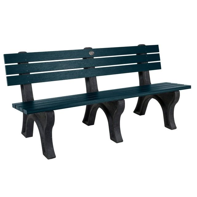 Aurora 6 ft Federal Blue Recycled Plastic Traditional Park Bench