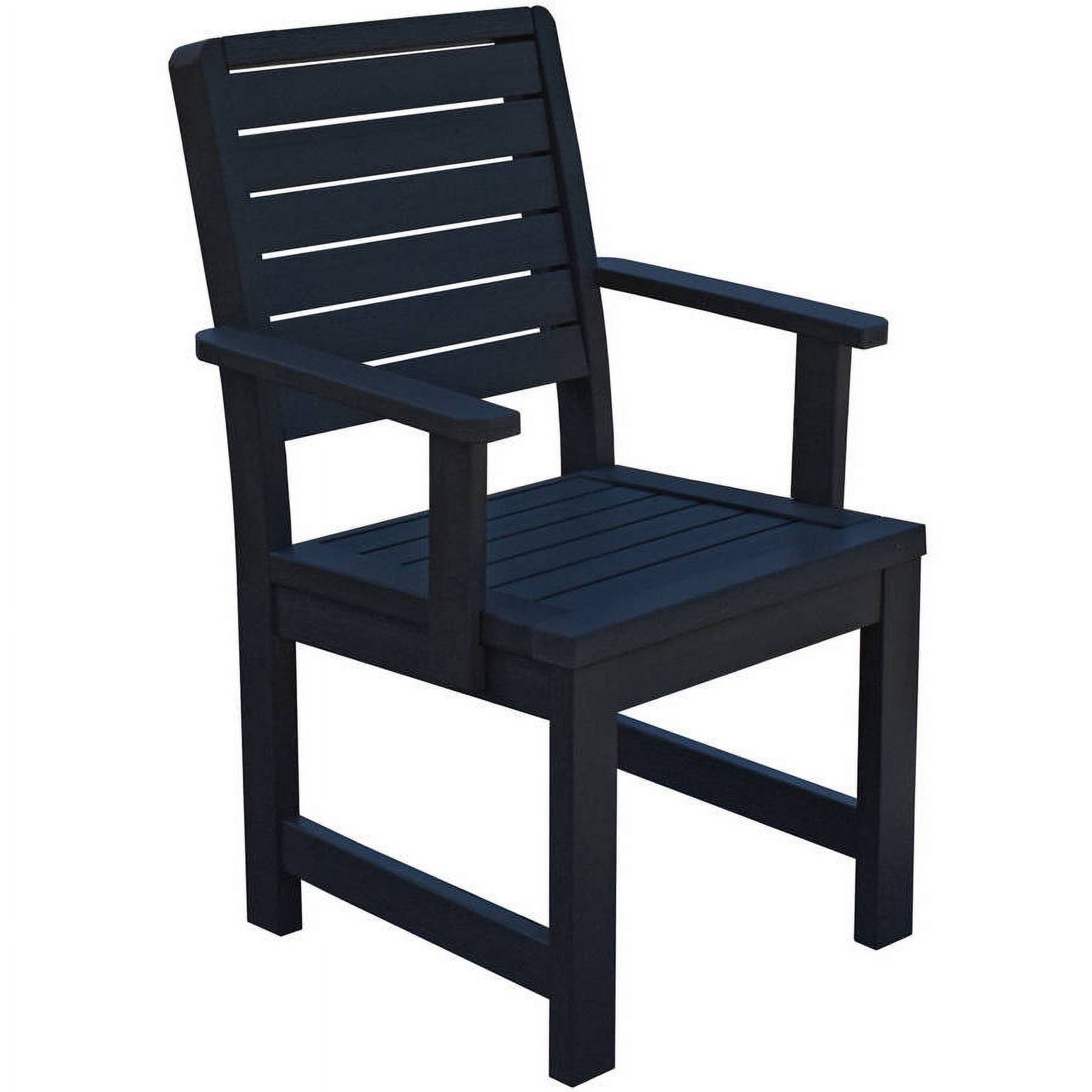 Black Weather-Resistant Synthetic Wood Dining Chair