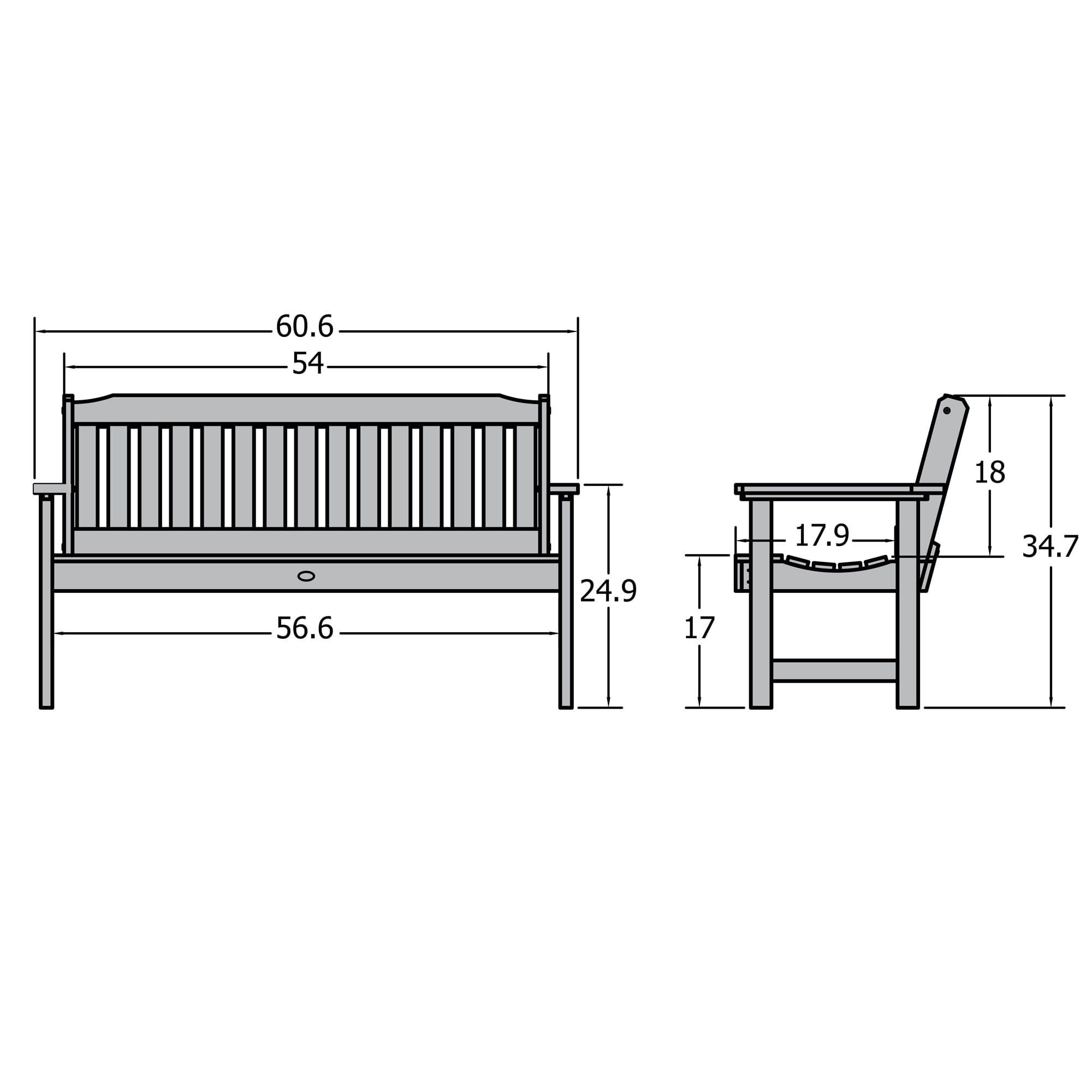 Woodland Brown 5ft Recycled Plastic Garden Bench