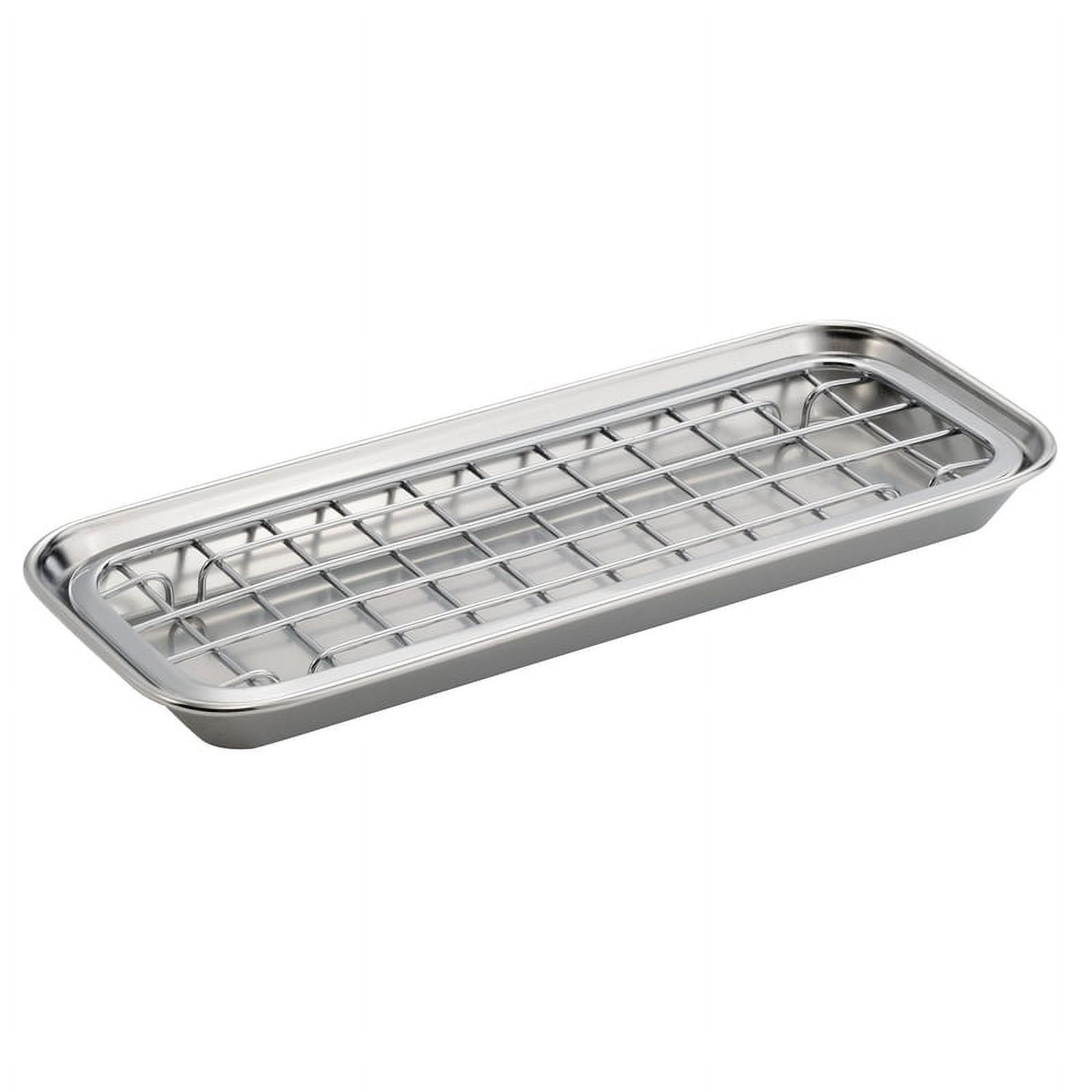 Gia Polished Stainless Steel Sponge and Soap Tray