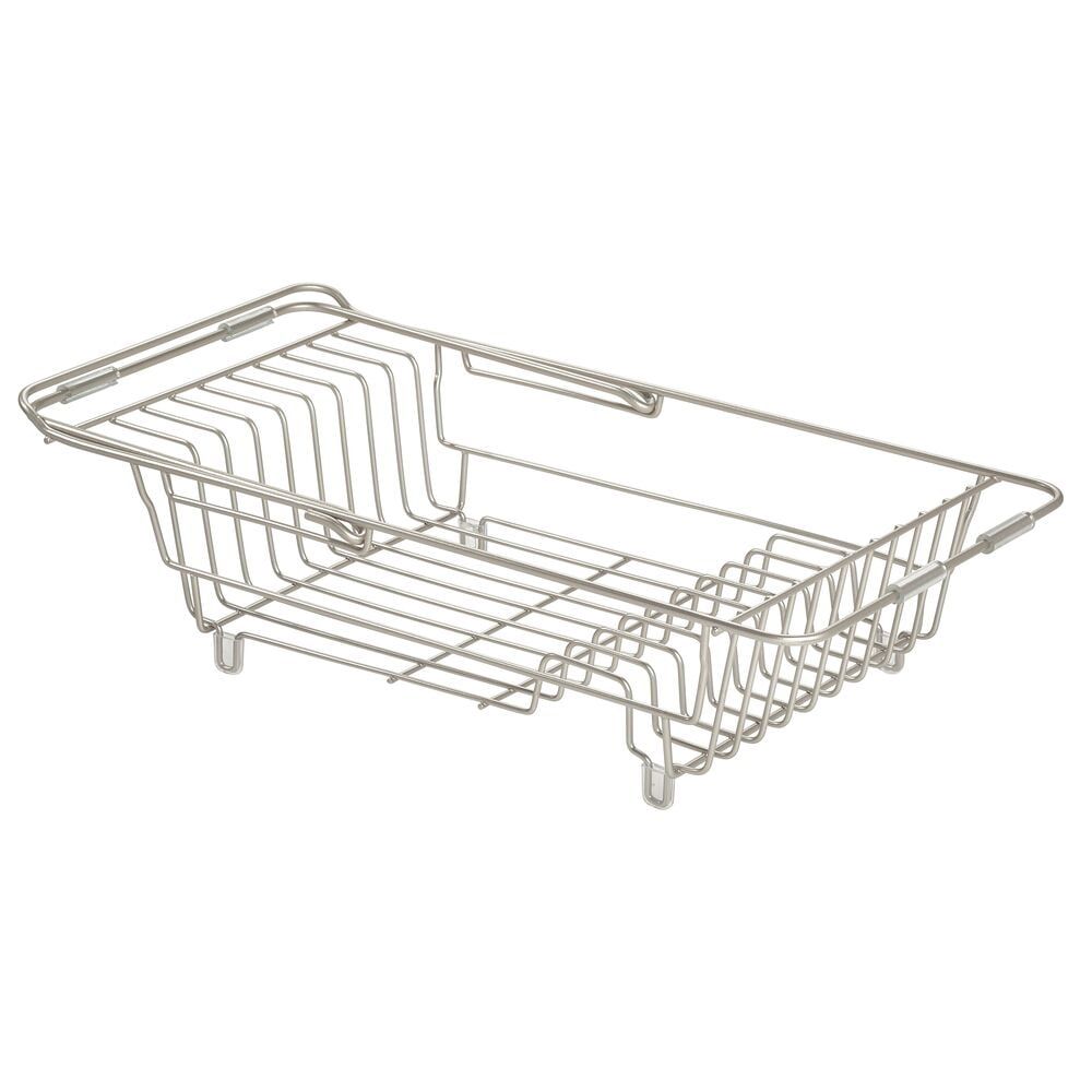 iDesign Silver Adjustable Over-the-Sink Metal Dish Drainer