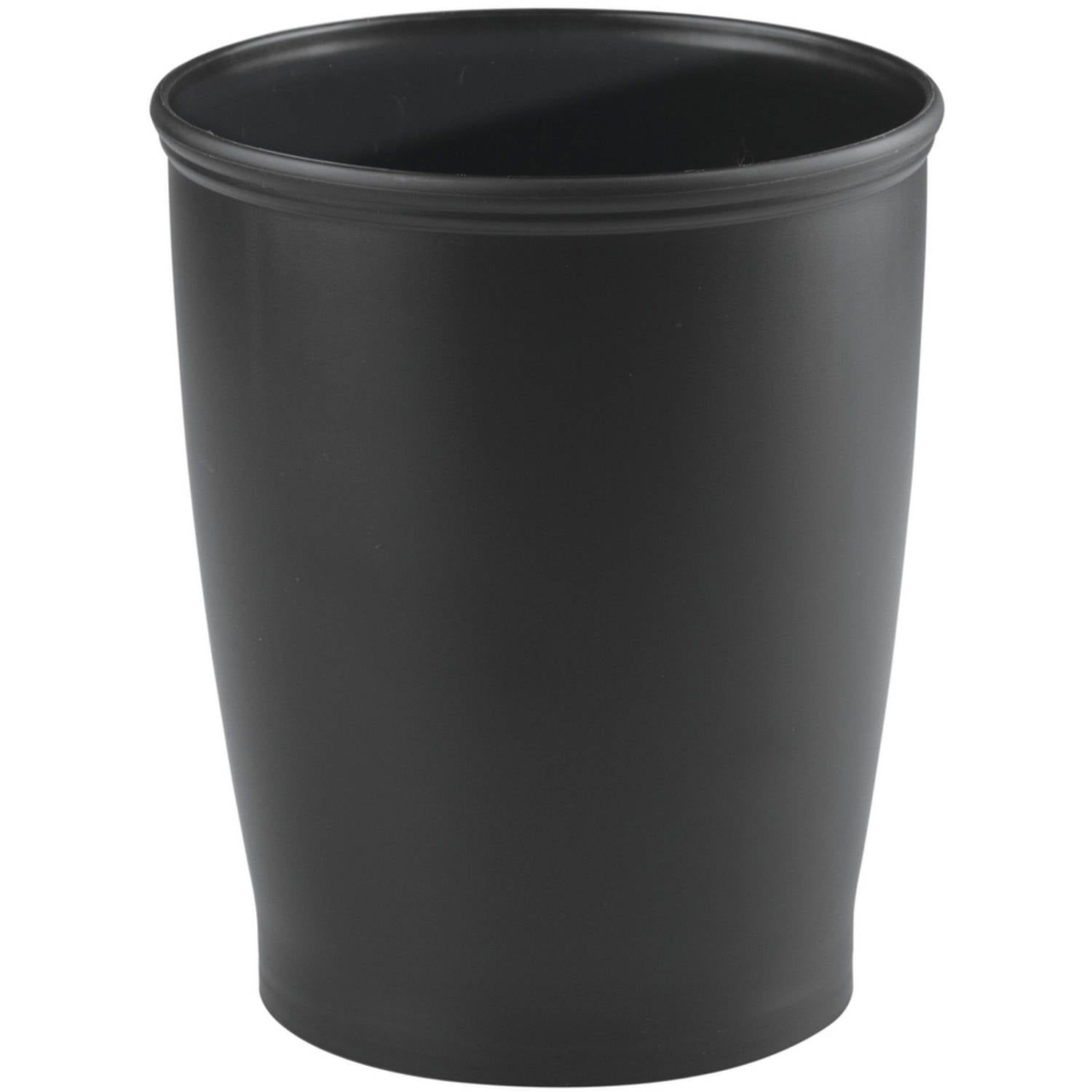 Black Plastic Traditional Bathroom Wastebasket for Kids