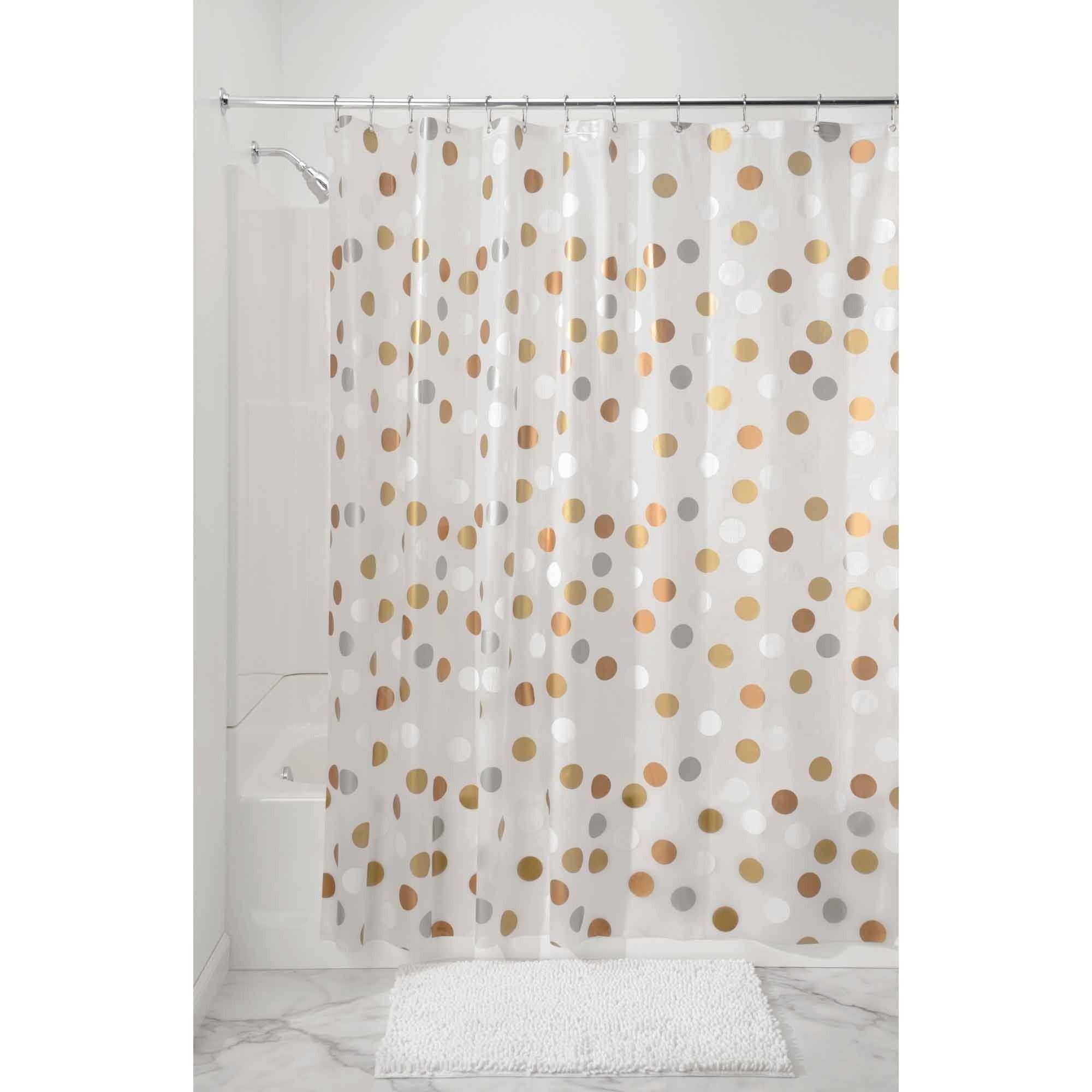 Metallic Gilly Dot PEVA Shower Curtain with Liner, 72" x 72"