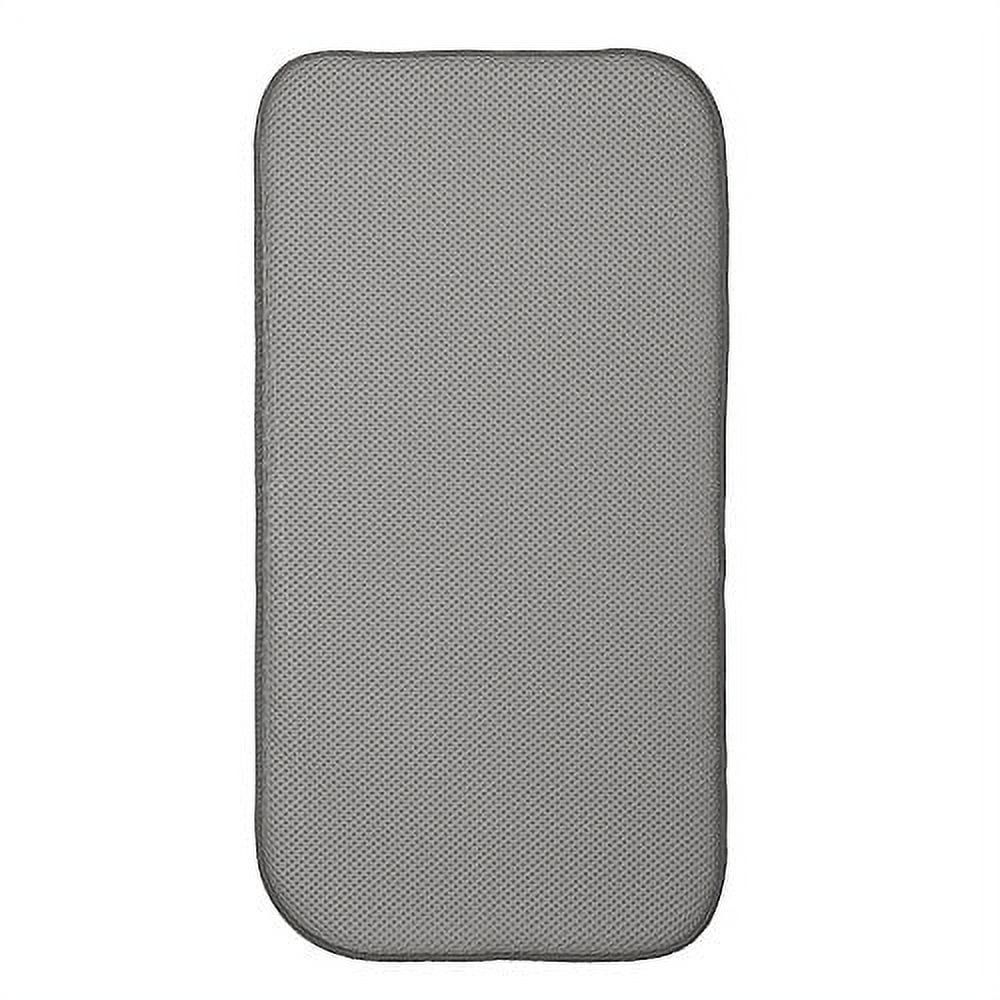 Foldable Pewter and Ivory Polyester Dish Drying Mat, 18 x 9 Inch