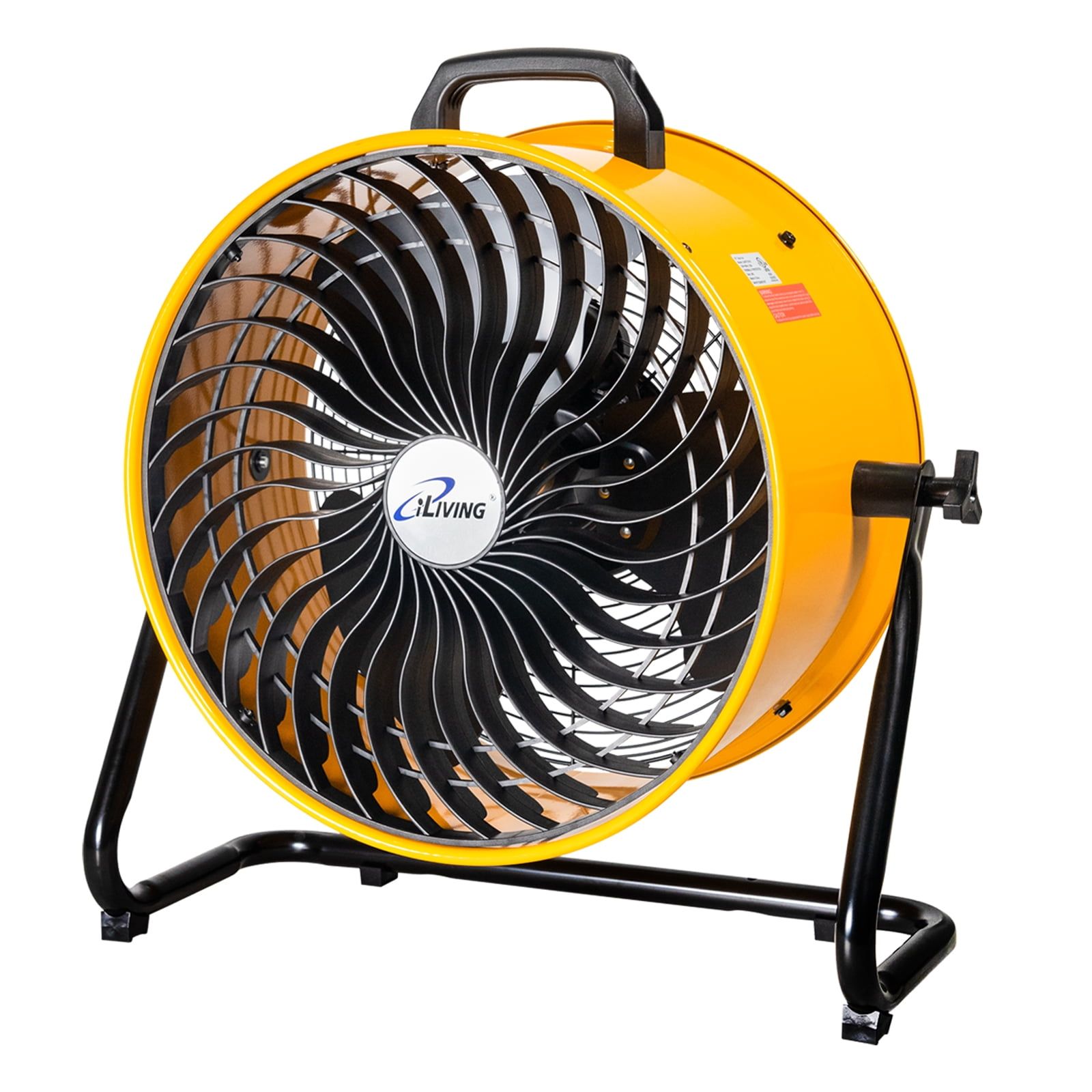 iLiving 18'' Yellow and Black 3-Speed Turbo Floor Fan