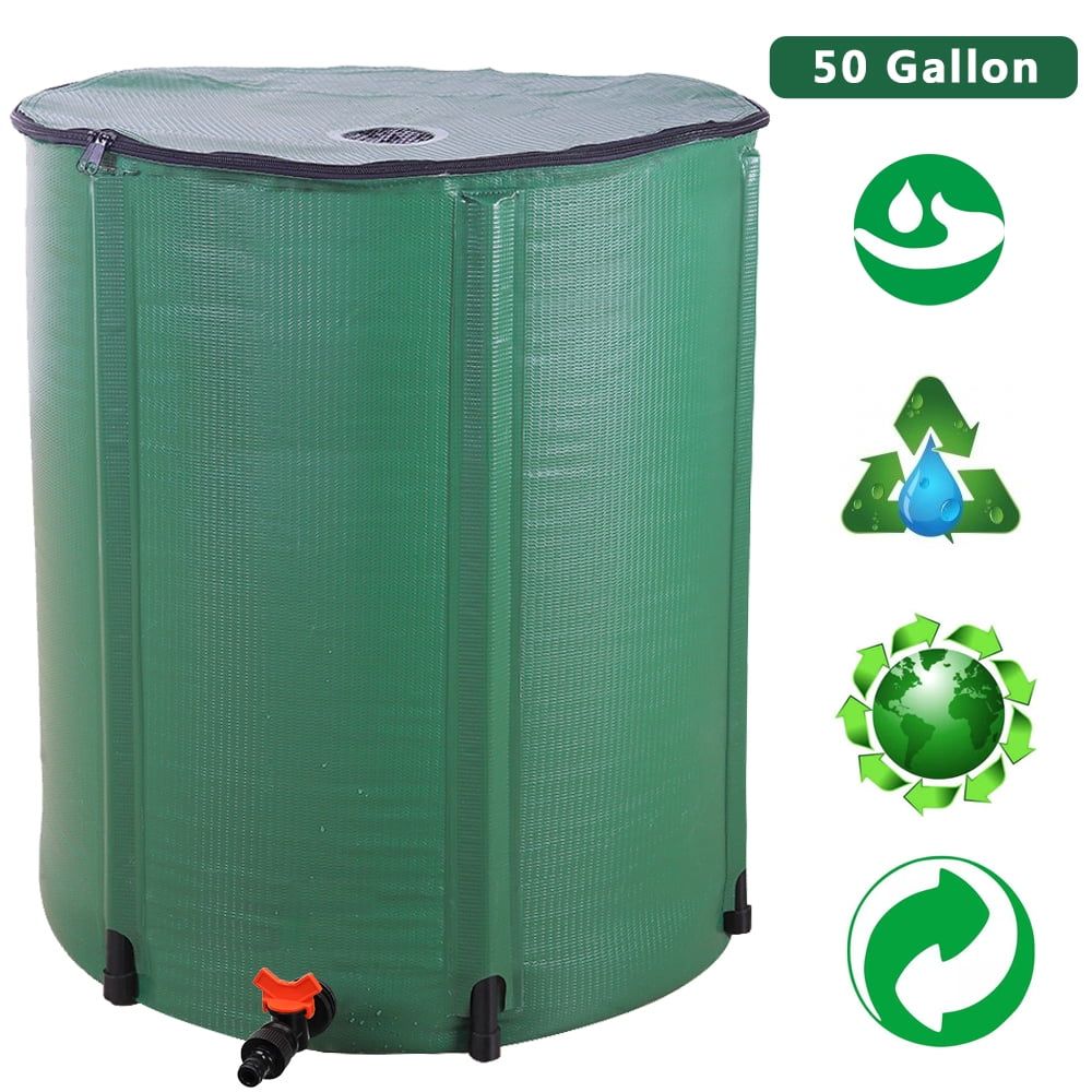 50 Gallon Green PVC Foldable Rainwater Barrel